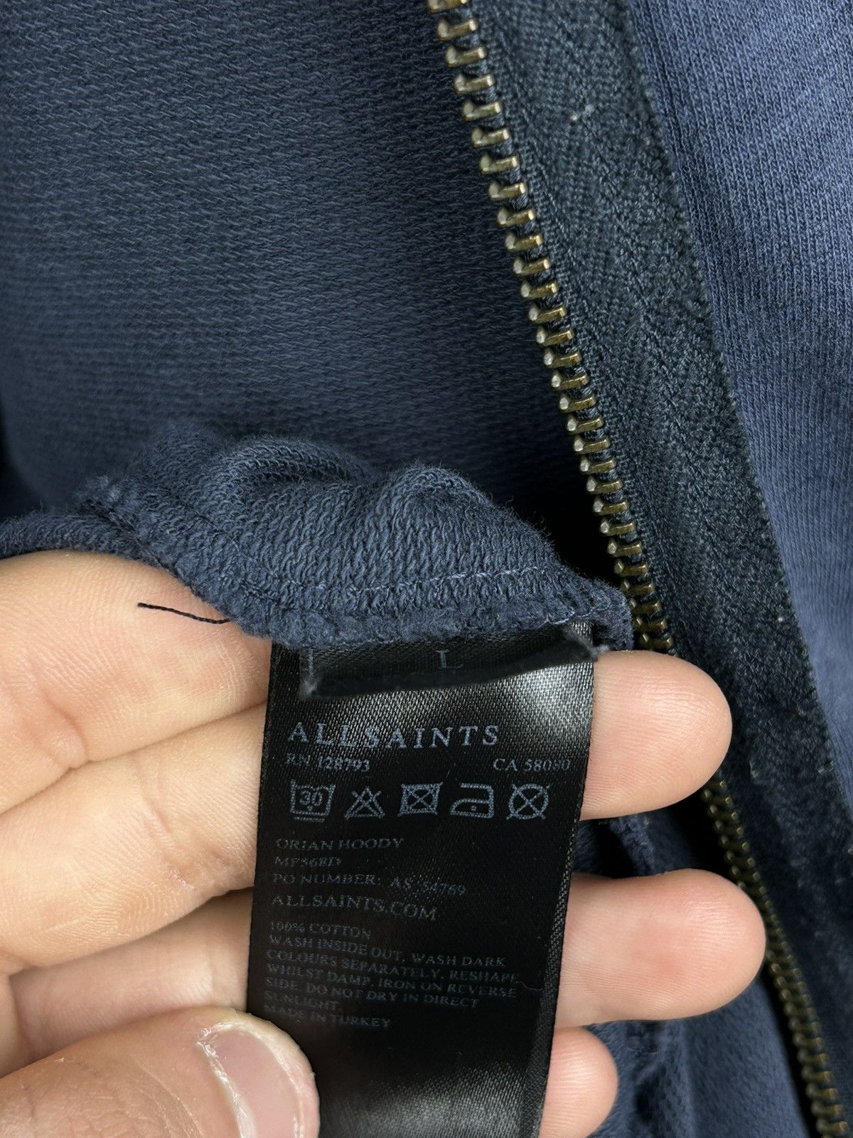 Allsaints × Japanese Brand Mens AllSaints Orian Hoodie streetwear luxury jacket ss Size US L / EU 52-54 / 3 - 11 Thumbnail