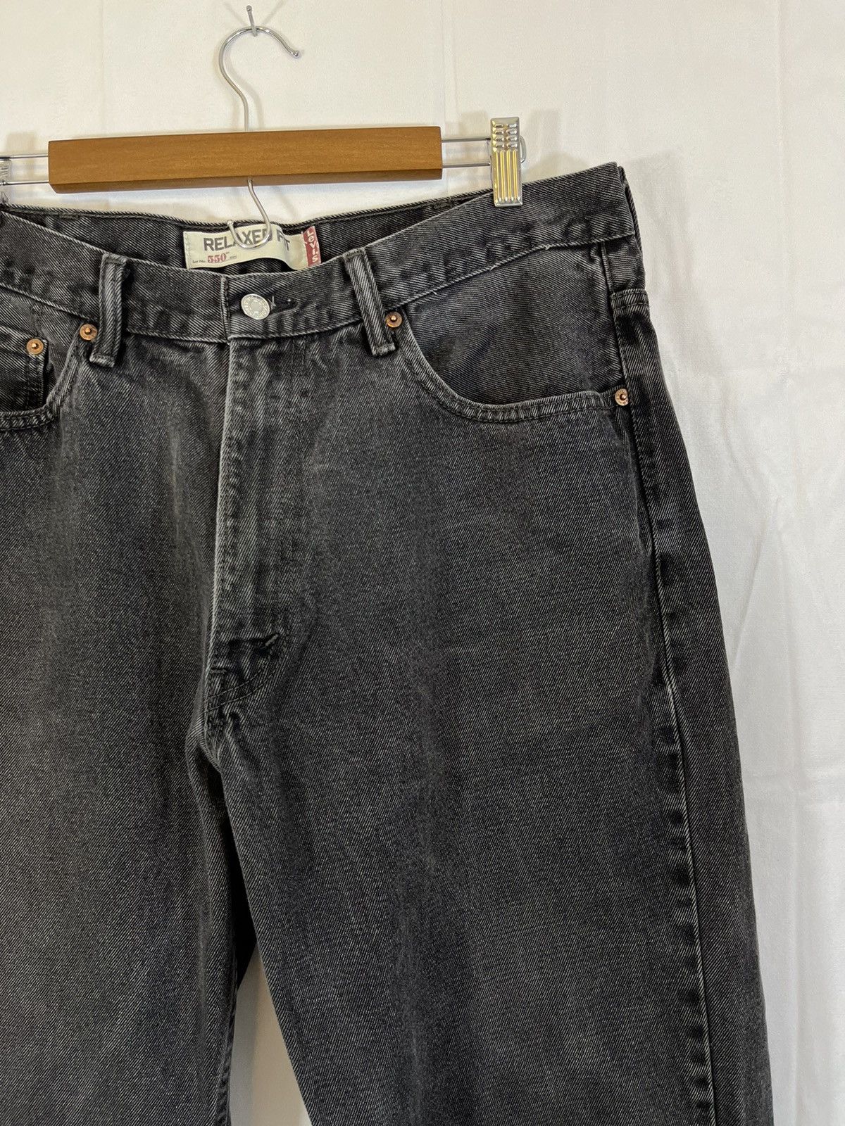 Levi's Vintage Levi 550 Black Faded Distressed Jeans Size US 38 / EU 54 - 3 Thumbnail