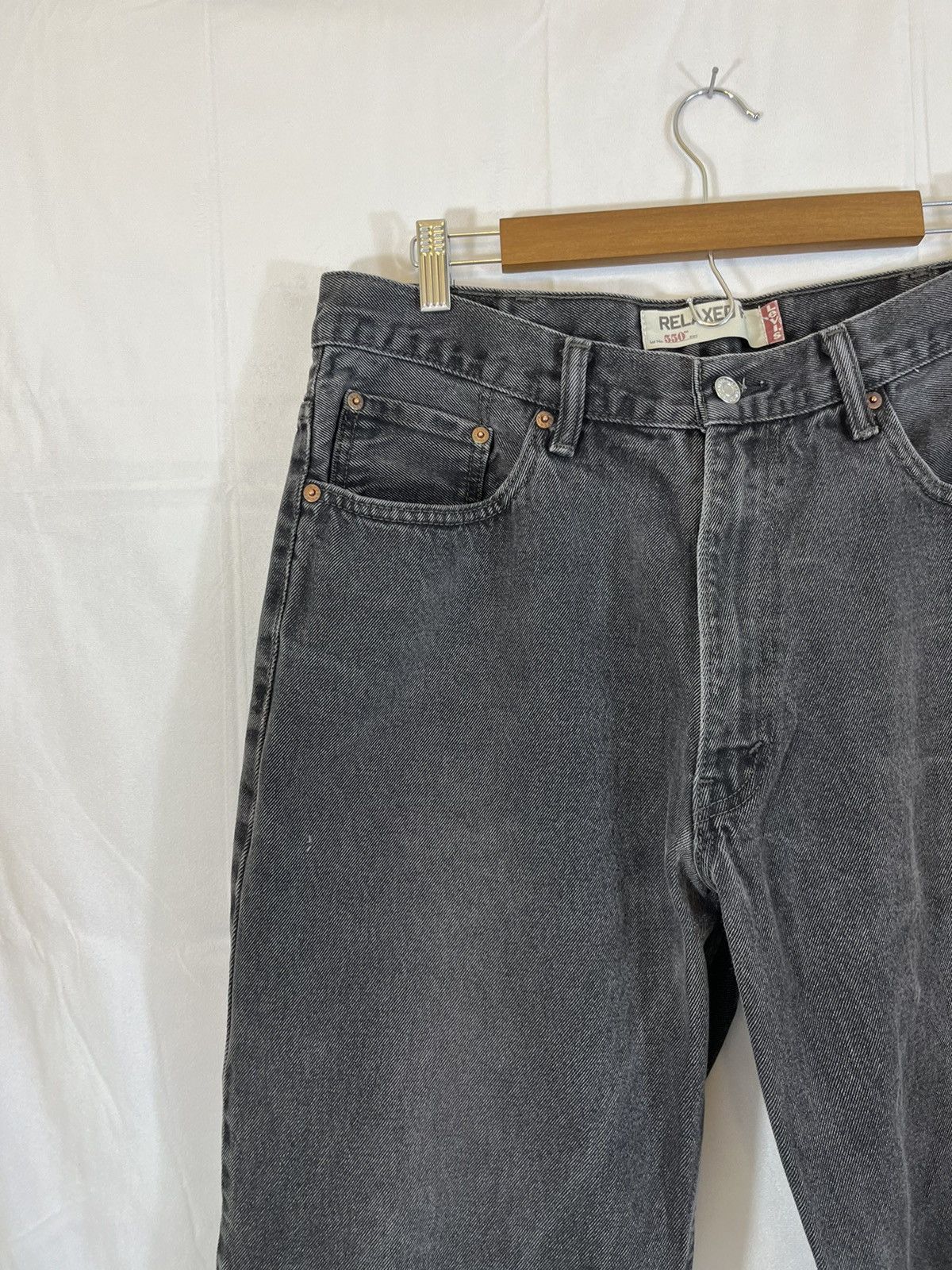 Levi's Vintage Levi 550 Black Faded Distressed Jeans Size US 38 / EU 54 - 5 Thumbnail