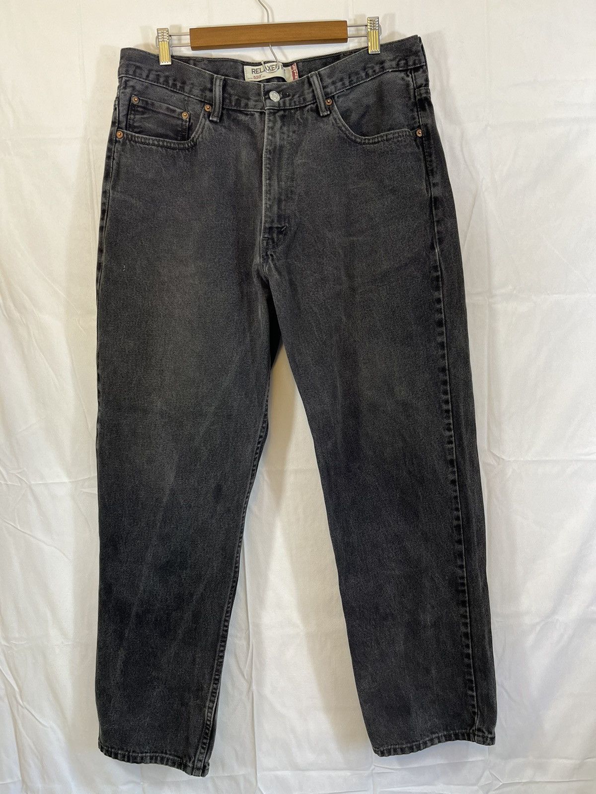Levi's Vintage Levi 550 Black Faded Distressed Jeans Size US 38 / EU 54 - 1 Thumbnail