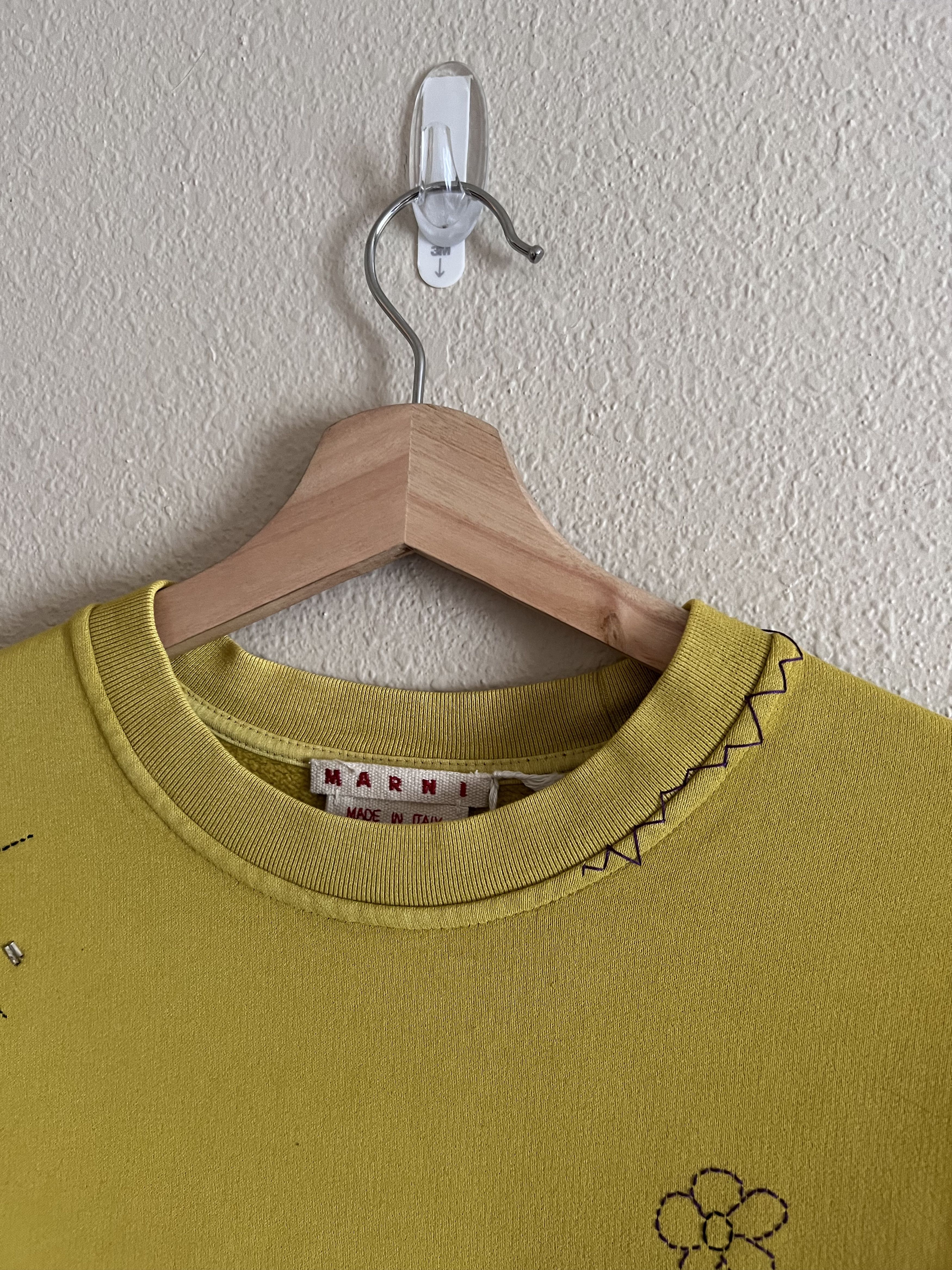 Marni Marni Double Dye Cropped Sweatshirt in Jade Size S / US 4 / IT 40 - 2 Thumbnail