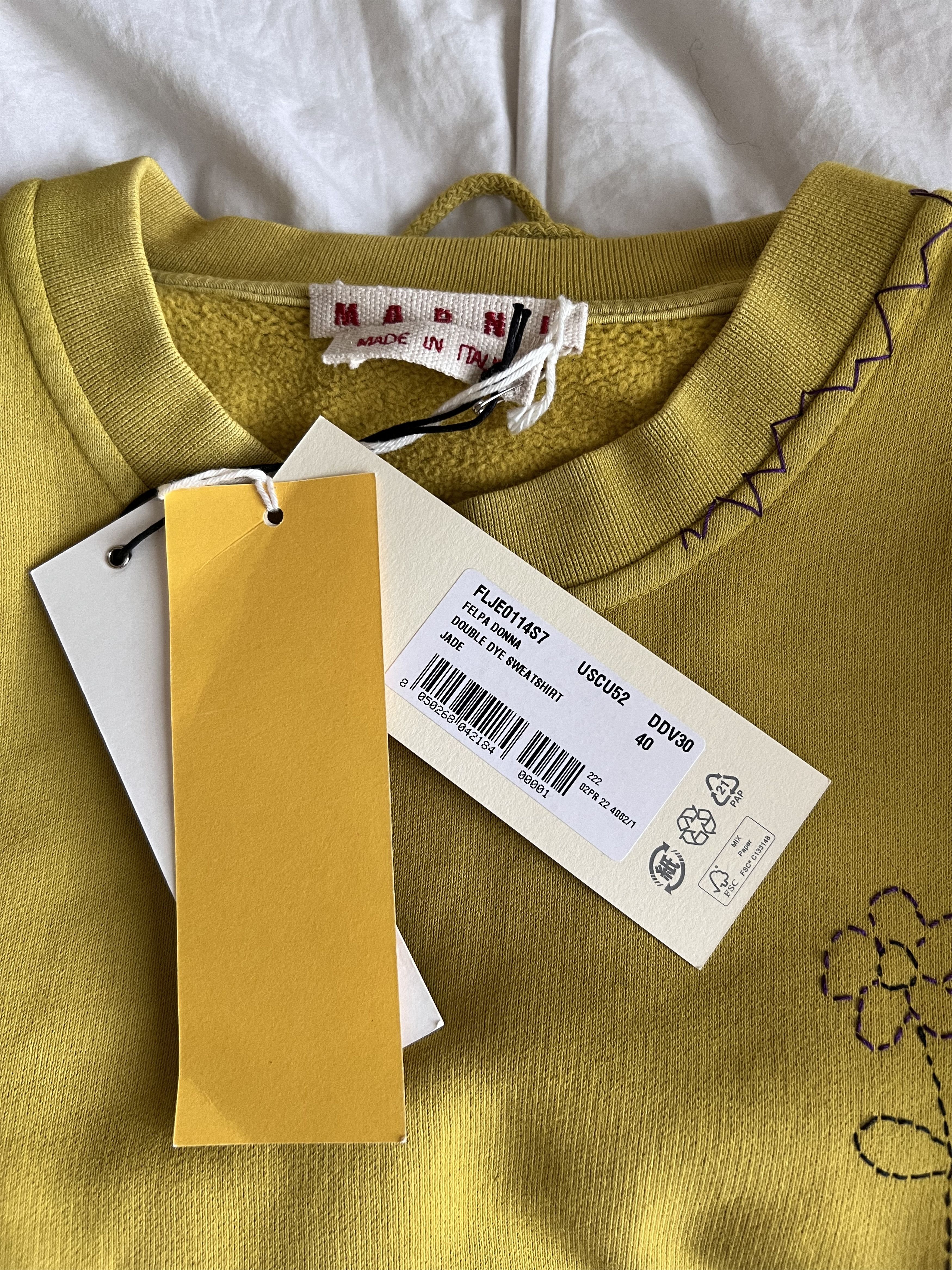 Marni Marni Double Dye Cropped Sweatshirt in Jade Size S / US 4 / IT 40 - 9 Thumbnail