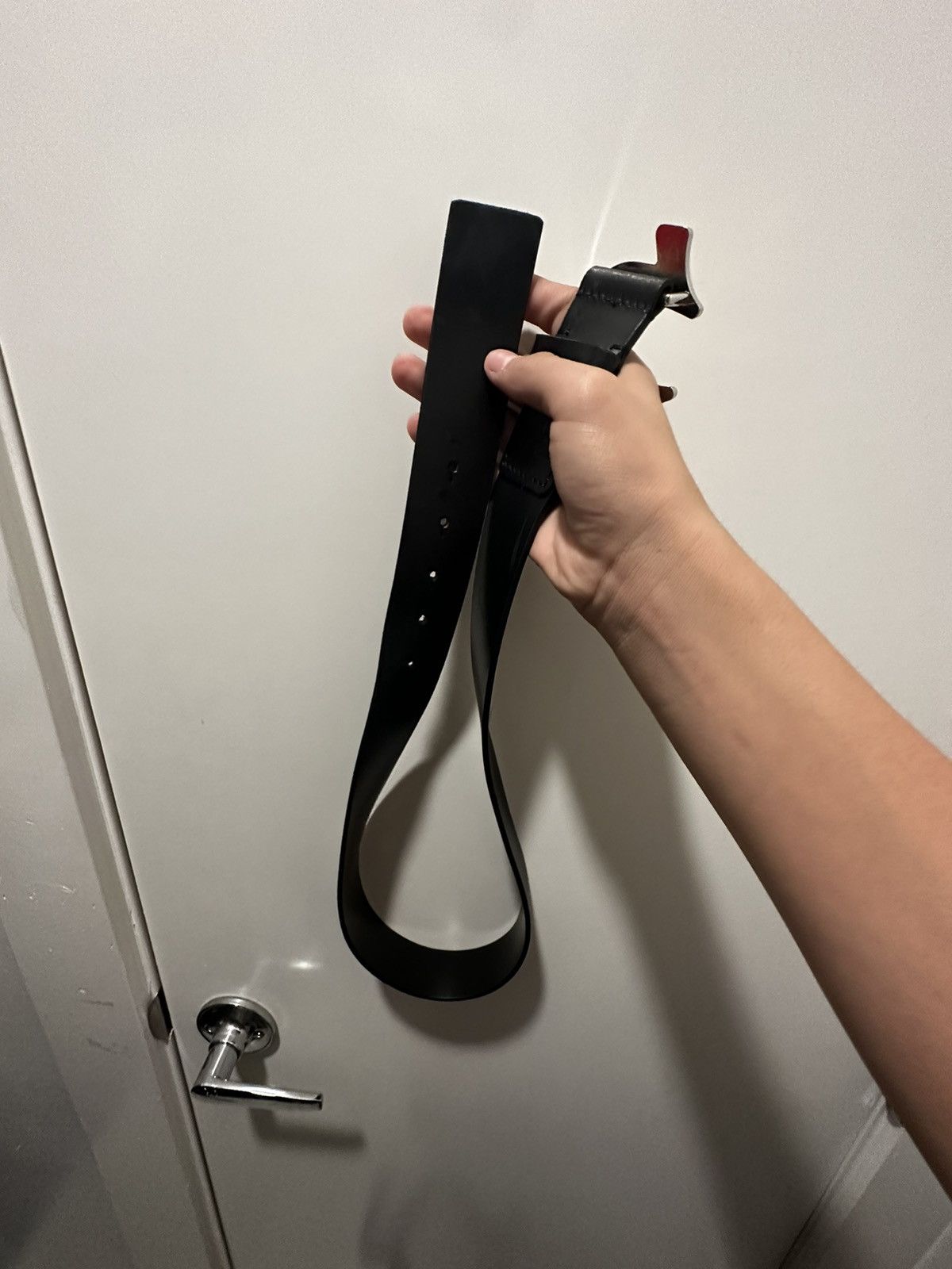 True Religion black belt with red buckle