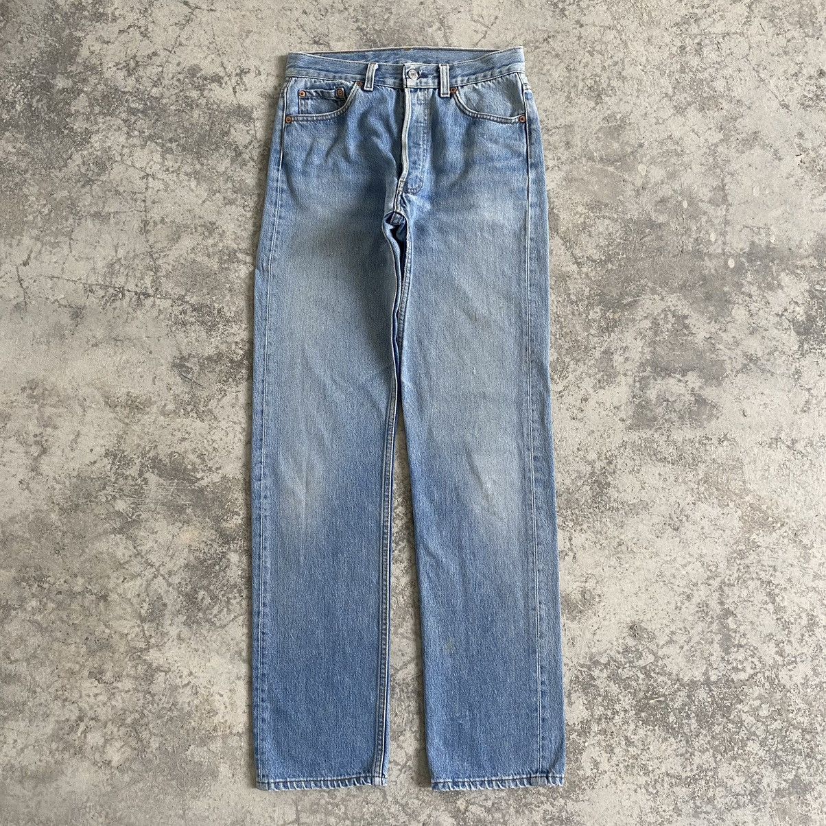 Levi's VTG Early 90’s Levi's 501 Faded Blue Denim Jeans Size US 28 / EU 44 - 1 Thumbnail