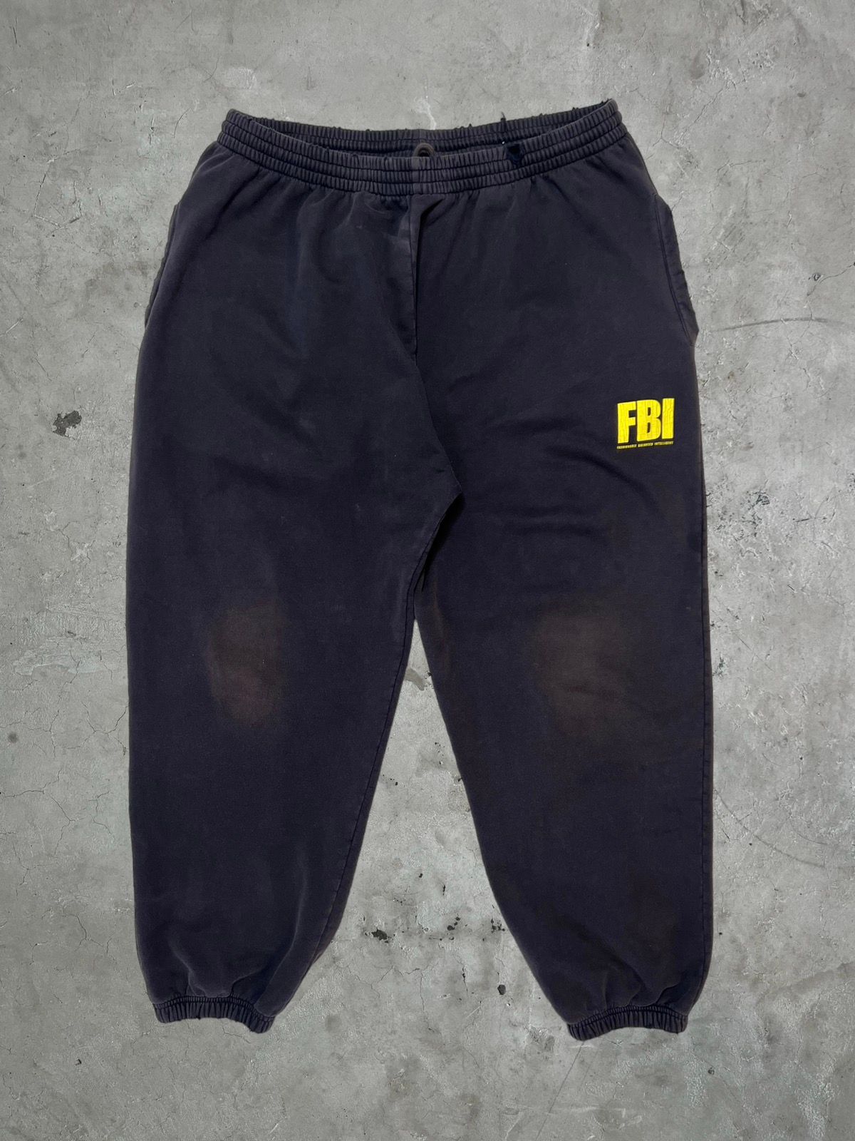 Pre-owned Balenciaga Fbi Sweatpants In Navy