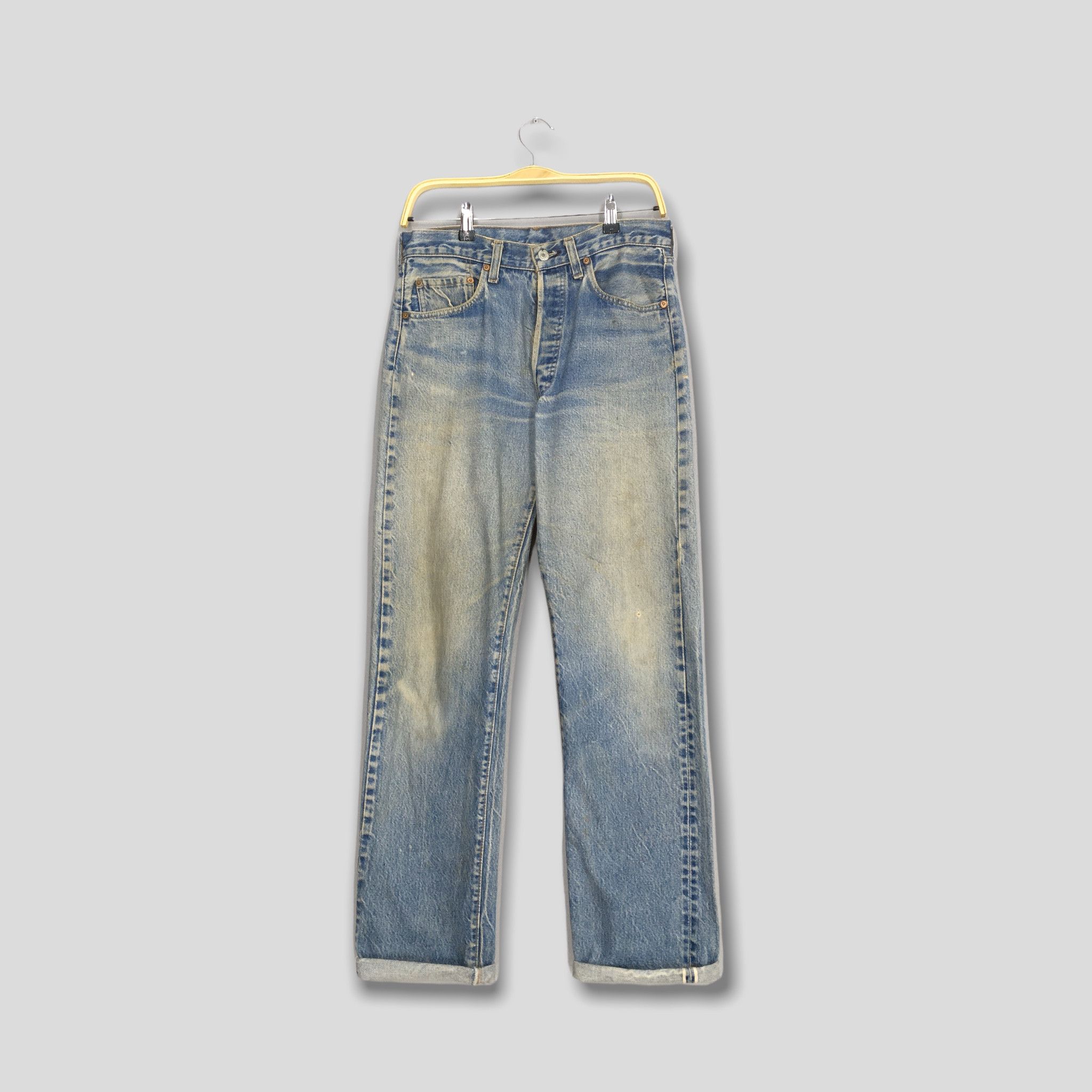 Image of Levis x Vintage Size 31X28.5 Vintage 80's Levi's 501 Blue Selvedge Jeans, Men's