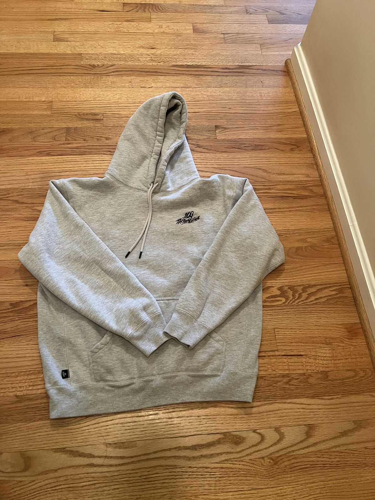 100 Thieves Numbers 2024 Gray Pullover Hoodie