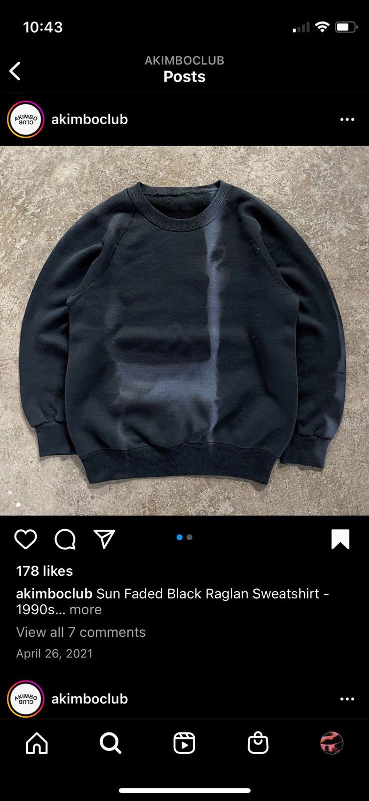 Vintage sun faded raglan sweatshirt