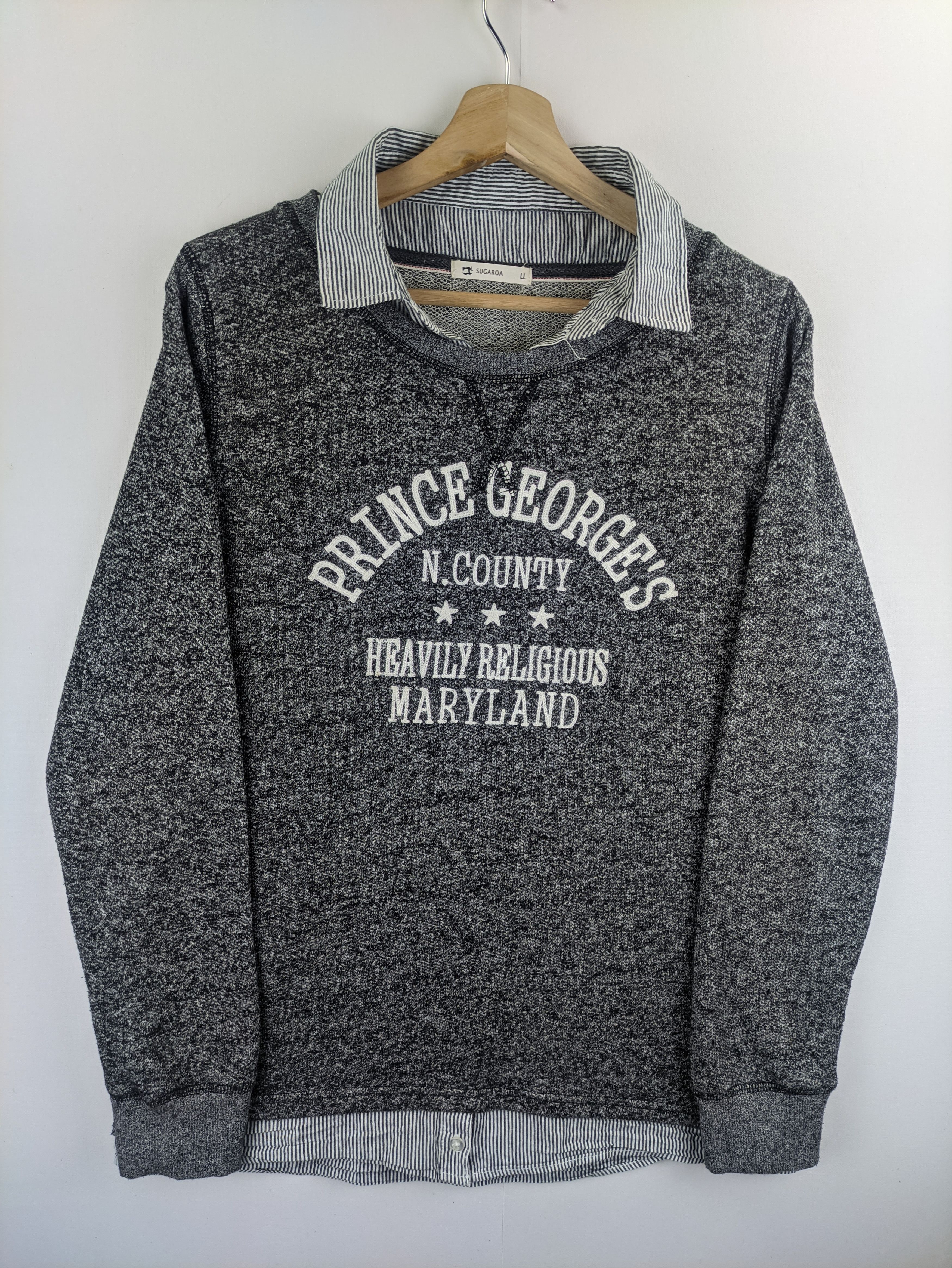 Japanese Brand Steals🔥Sweatshirt Pullover Double Collar Prince George's Size US M / EU 48-50 / 2 - 7 Thumbnail
