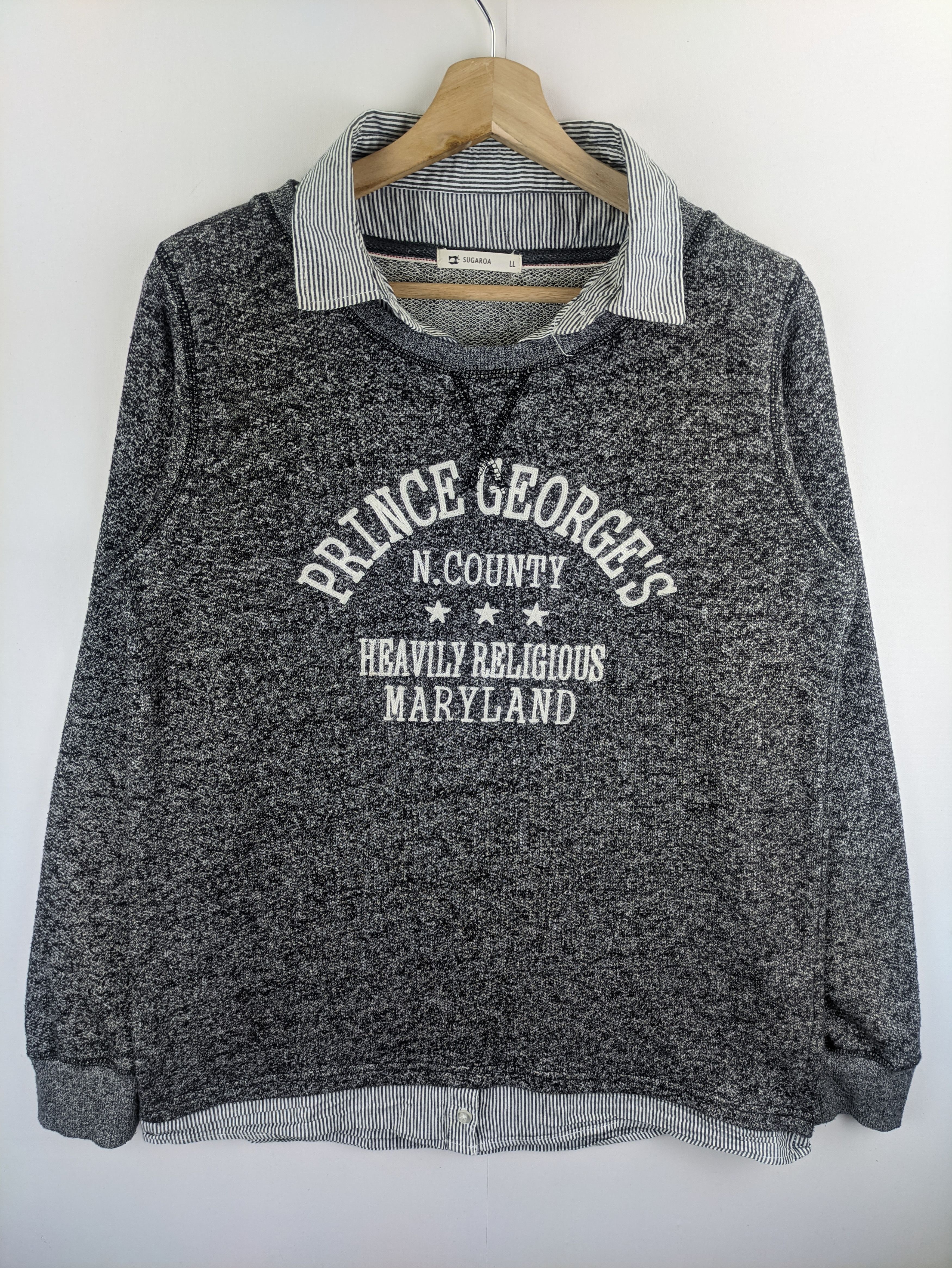 Japanese Brand Steals🔥Sweatshirt Pullover Double Collar Prince George's Size US M / EU 48-50 / 2 - 1 Thumbnail