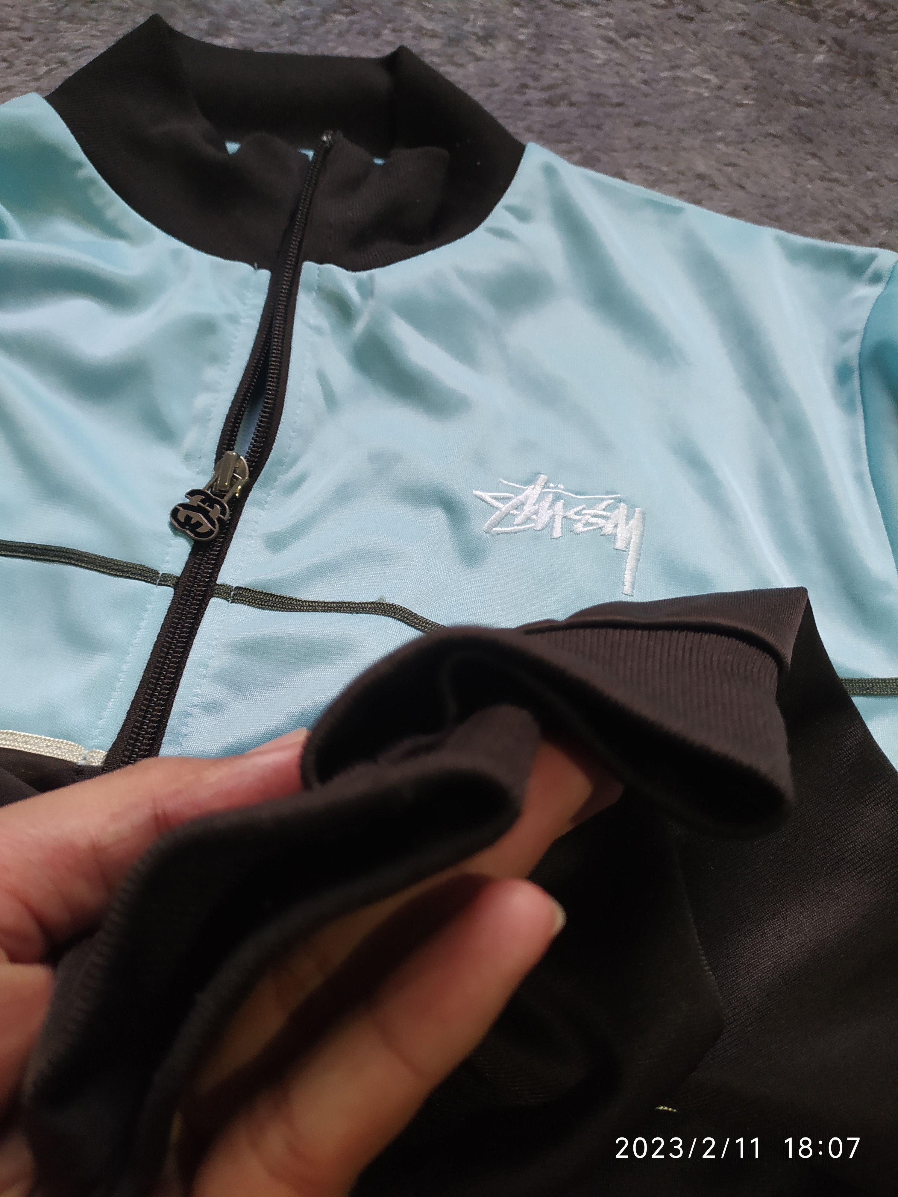 Stussy × Vintage 🔥Vtg 90s Stussy Two Tone Chanel Logo Zipper Tracktop Jacket Size US L / EU 52-54 / 3 - 5 Thumbnail