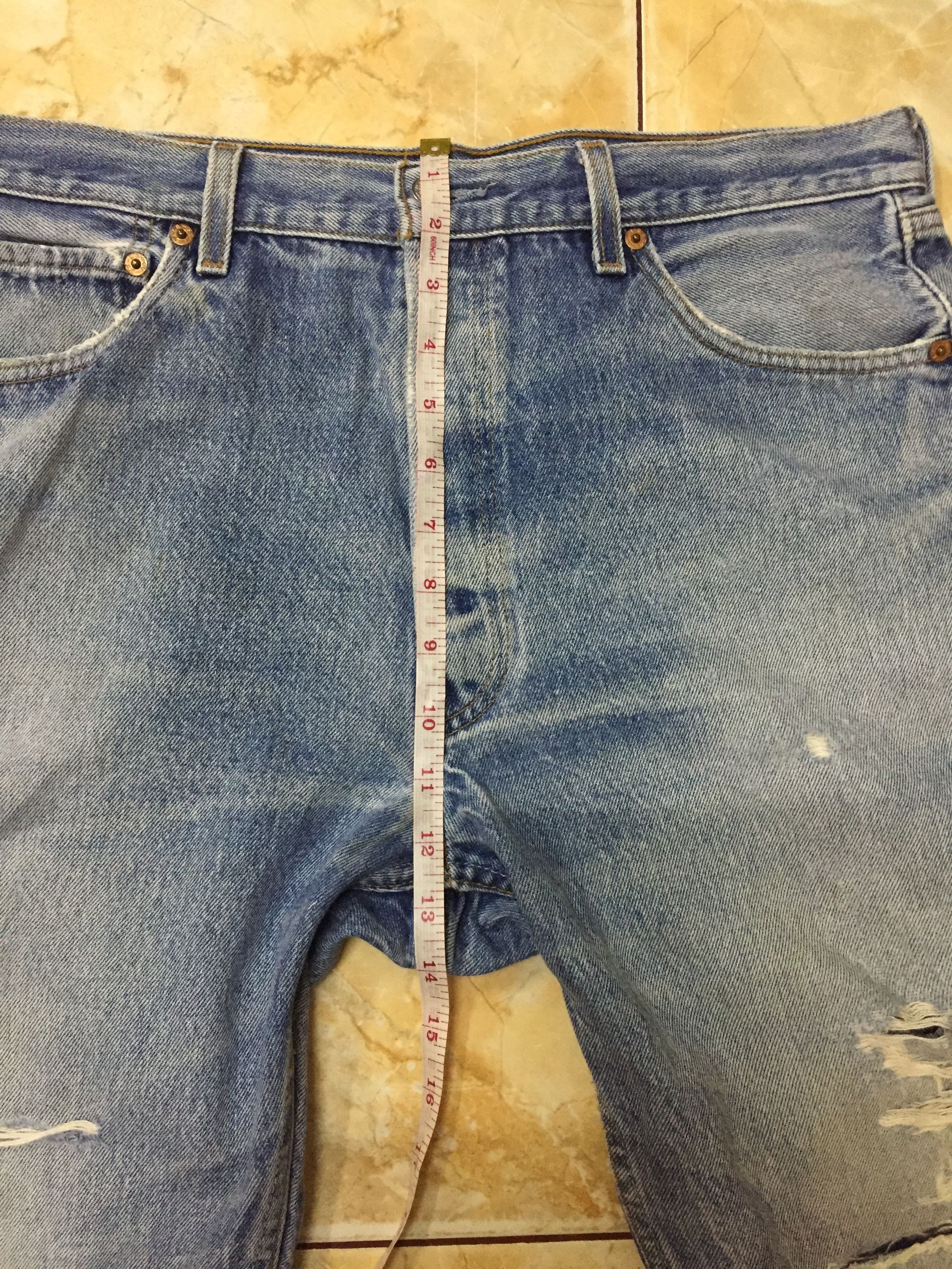 Levi's Vintage 90’s Levis 501 light wash Distressed Denim Size US 35 - 11 Thumbnail