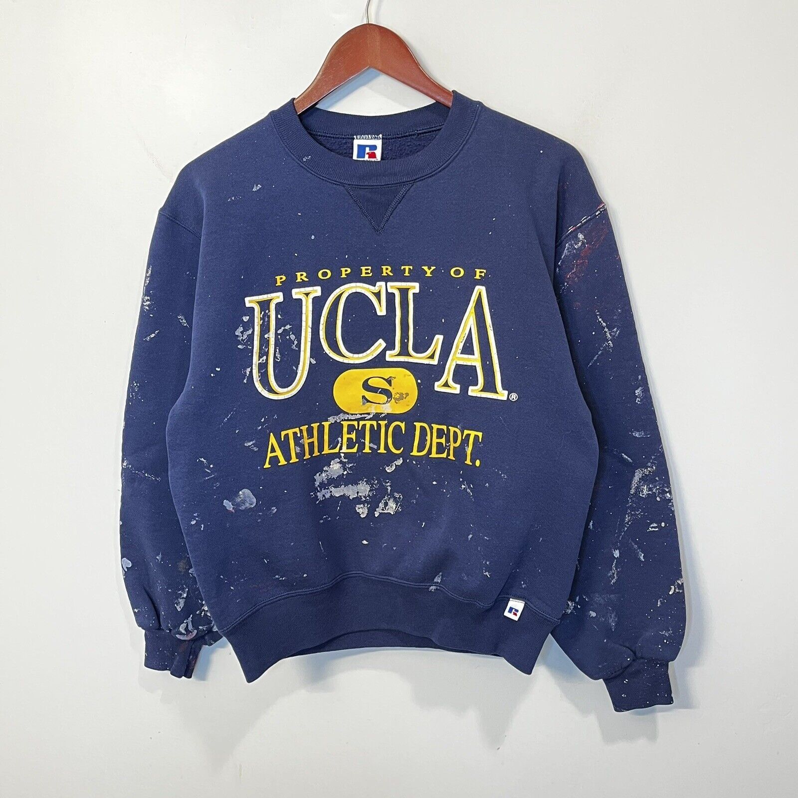 Vintage Vintage UCLA Sweater Paint Splatter 90s Russell Athletic | Grailed