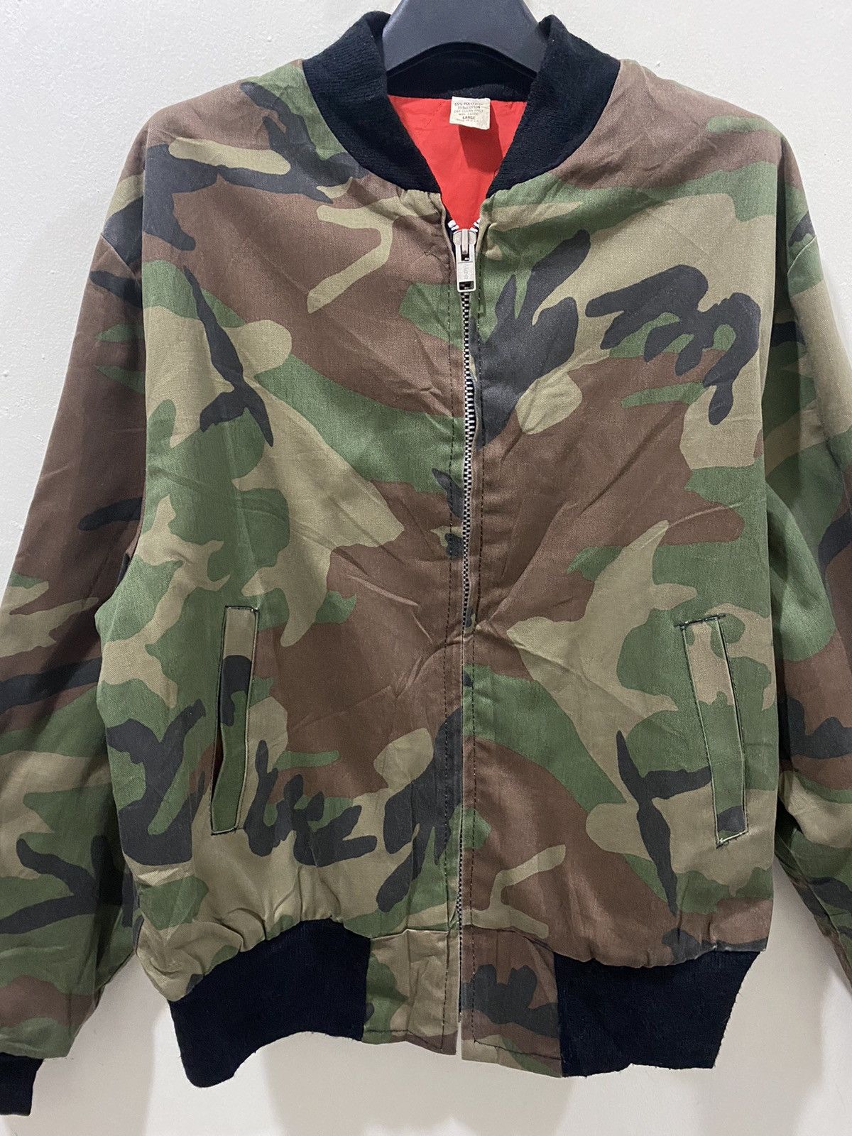 Vintage 🔥Vintage🔥 WPL 13226 Army Stripes Bomber Jacket Size US L / EU 52-54 / 3 - 3 Thumbnail