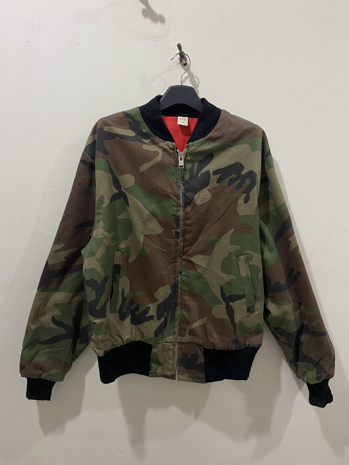 Vintage 🔥Vintage🔥 WPL 13226 Army Stripes Bomber Jacket Size US L / EU 52-54 / 3 - 2 Thumbnail