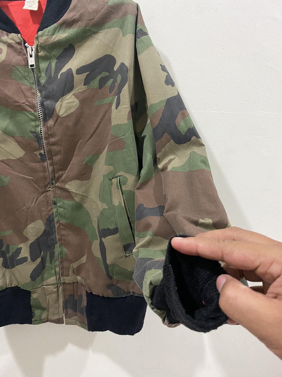 Vintage 🔥Vintage🔥 WPL 13226 Army Stripes Bomber Jacket Size US L / EU 52-54 / 3 - 4 Thumbnail