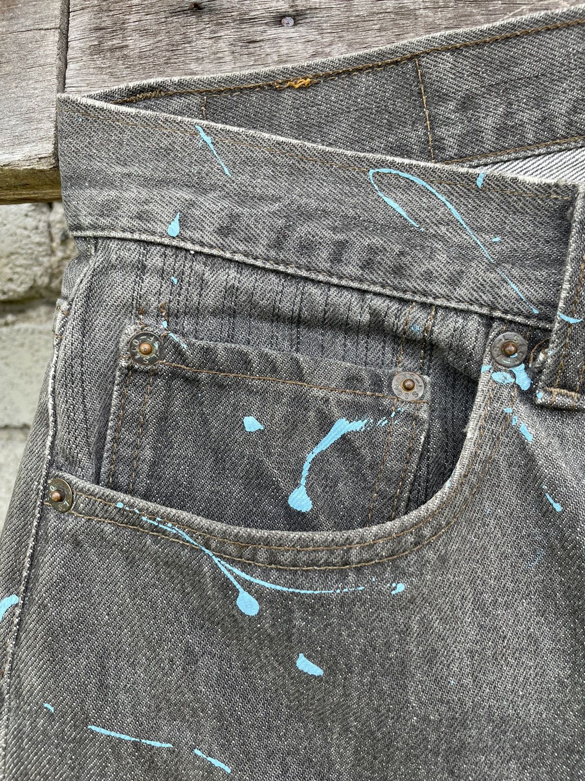 Levi's × Levi's Vintage Clothing Levis 501 Sashiko Patchwork Reworked Painter Denim Jeans Size US 32 / EU 48 - 10 Thumbnail