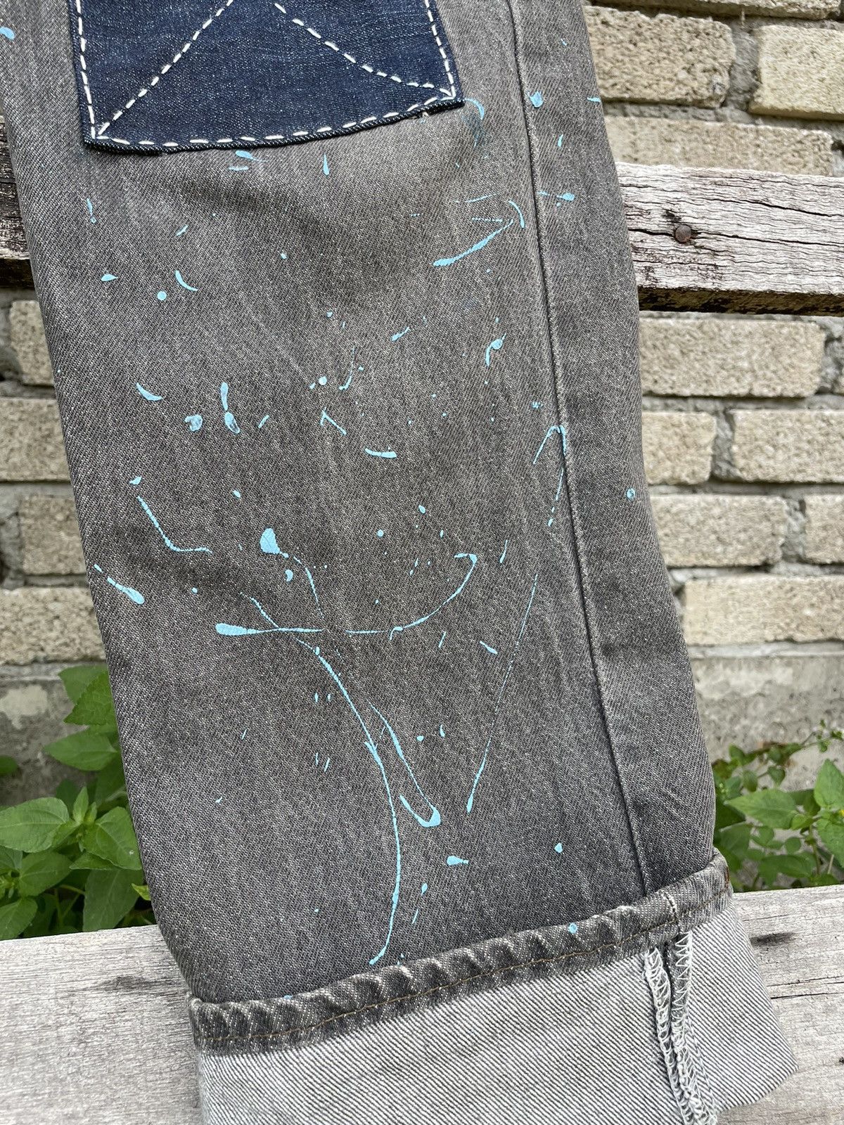 Levi's × Levi's Vintage Clothing Levis 501 Sashiko Patchwork Reworked Painter Denim Jeans Size US 32 / EU 48 - 7 Thumbnail