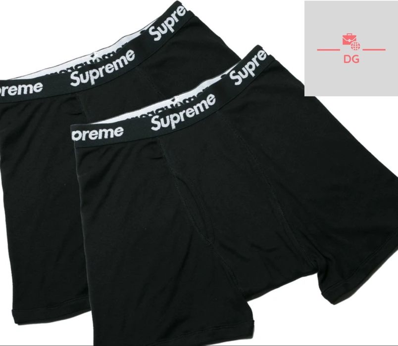 Supreme Large 2 PACK Supreme Hanes Black Boxers Briefs Grailed