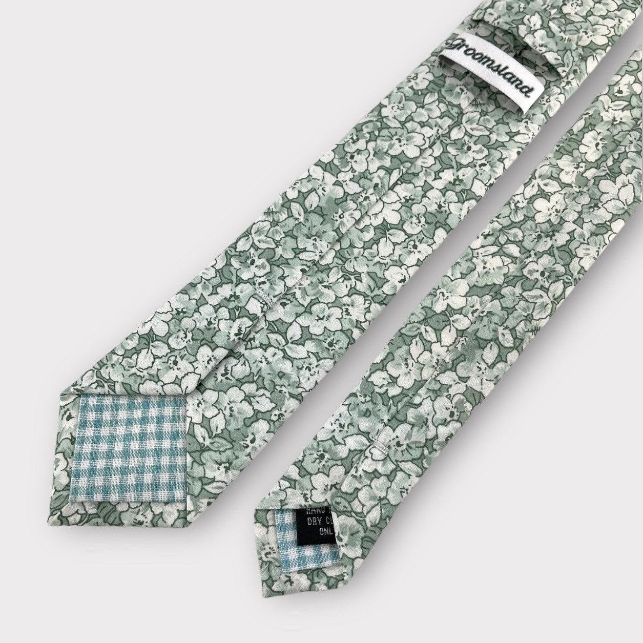Other Men's Misty Sage Green Floral Print Necktie Slim 2.5” Width Size ONE SIZE - 6 Thumbnail