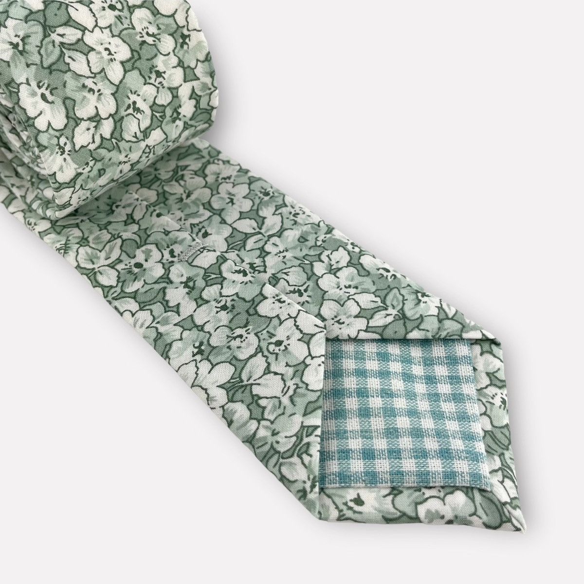 Other Men's Misty Sage Green Floral Print Necktie Slim 2.5” Width Size ONE SIZE - 8 Thumbnail