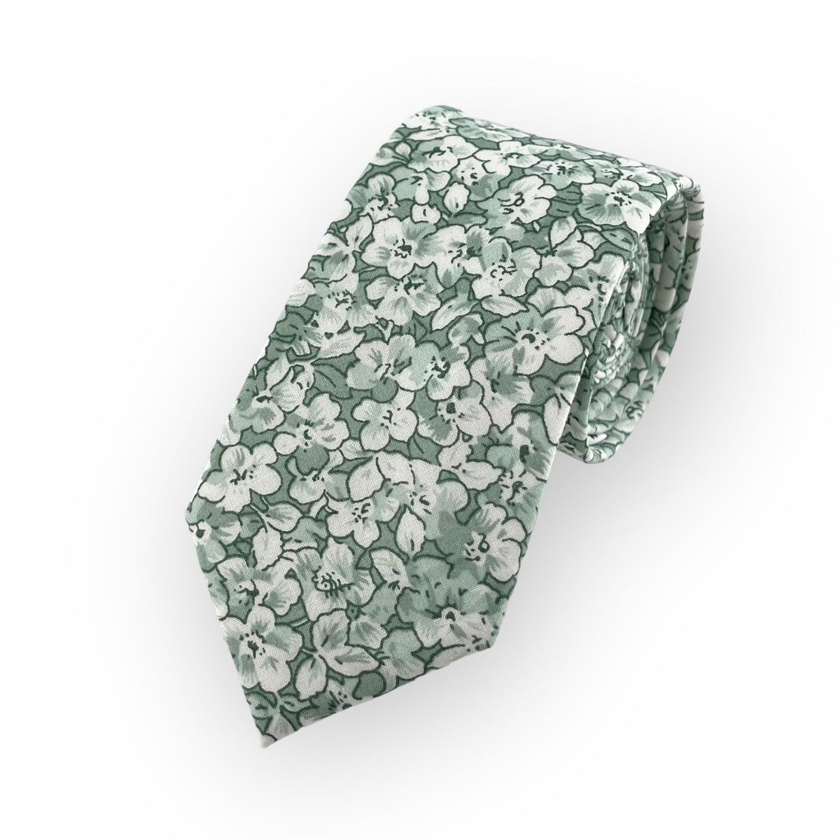 Other Men's Misty Sage Green Floral Print Necktie Slim 2.5” Width Size ONE SIZE - 1 Thumbnail