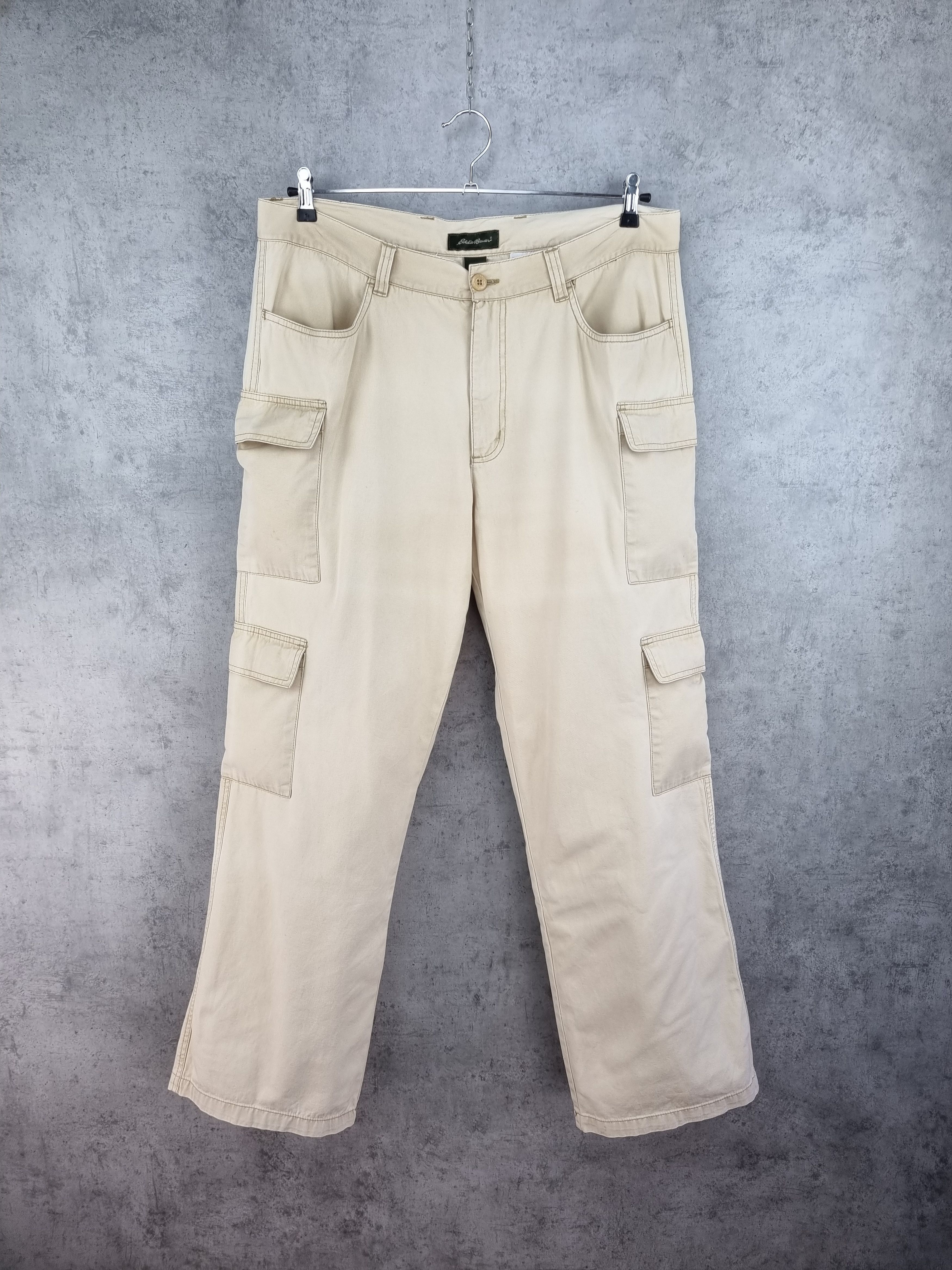image of Vintage Eddie Bauer 90's Cotton Pants With 8 Pockets Travis Scott in Beige, Men's (Size 34)