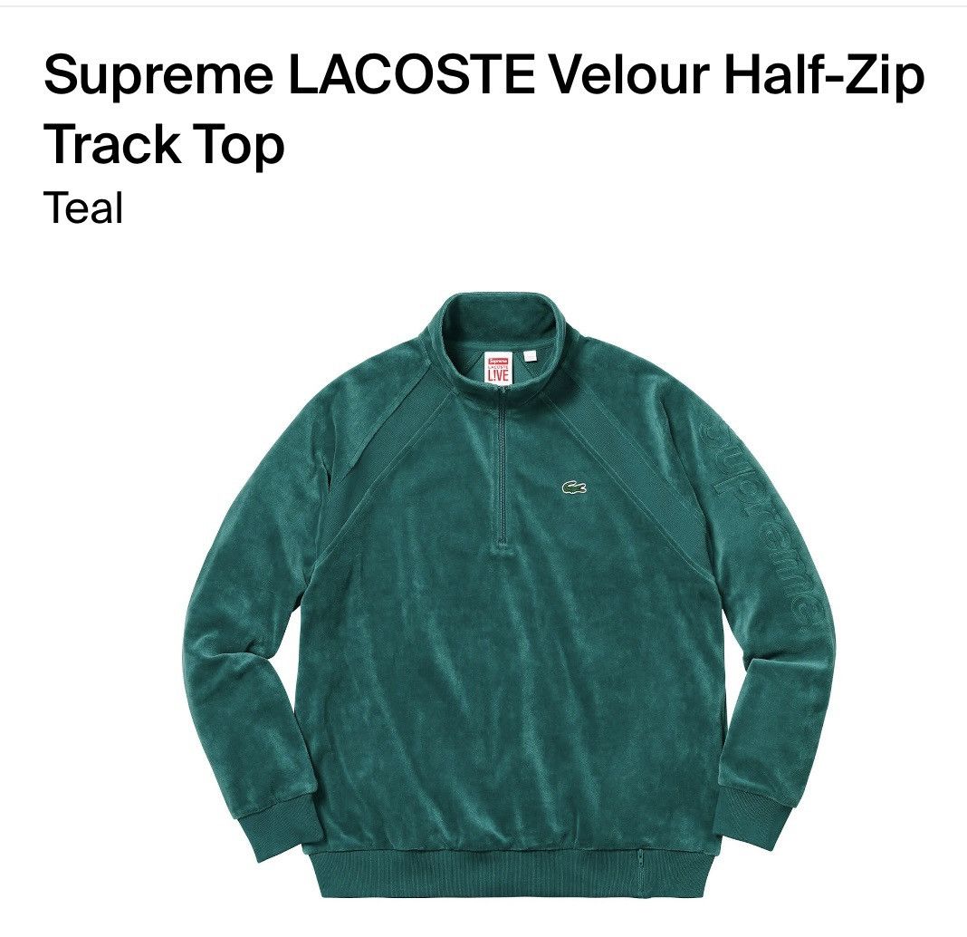 Lacoste Supreme Velour Half Zip Track Top | Grailed