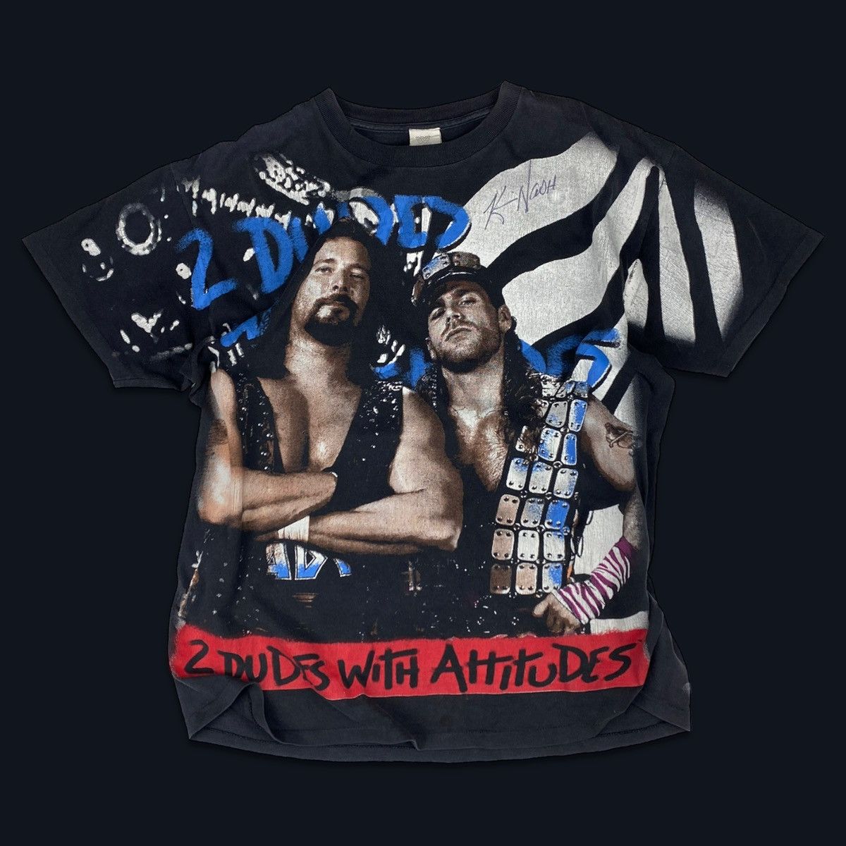 Vintage × WWE × WWF Vintage WWF 2 Dudes with Attitudes AOP Shawn 