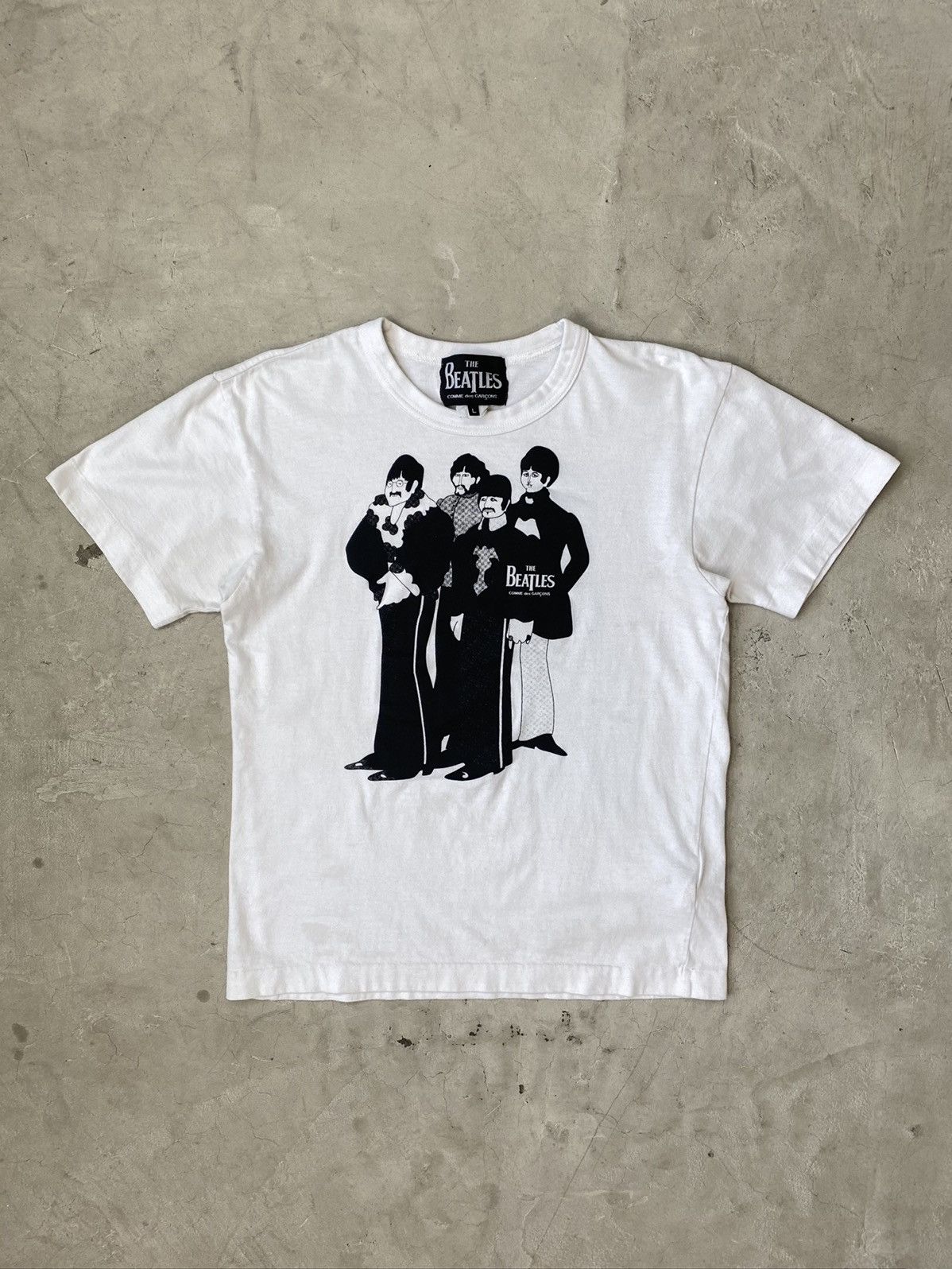 T-shirt The Beatles Avec Drapeau Noir - Homme - Cadeau Fan De Musique - Noir