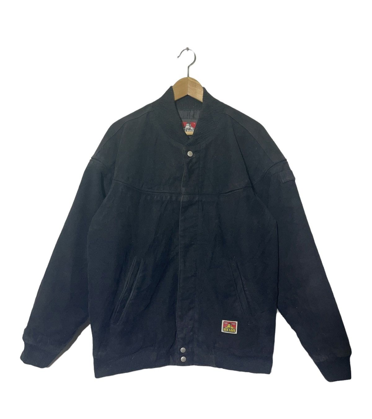 BEN DAVIS HEAVY BLACK BOMBER STYLE JACKET