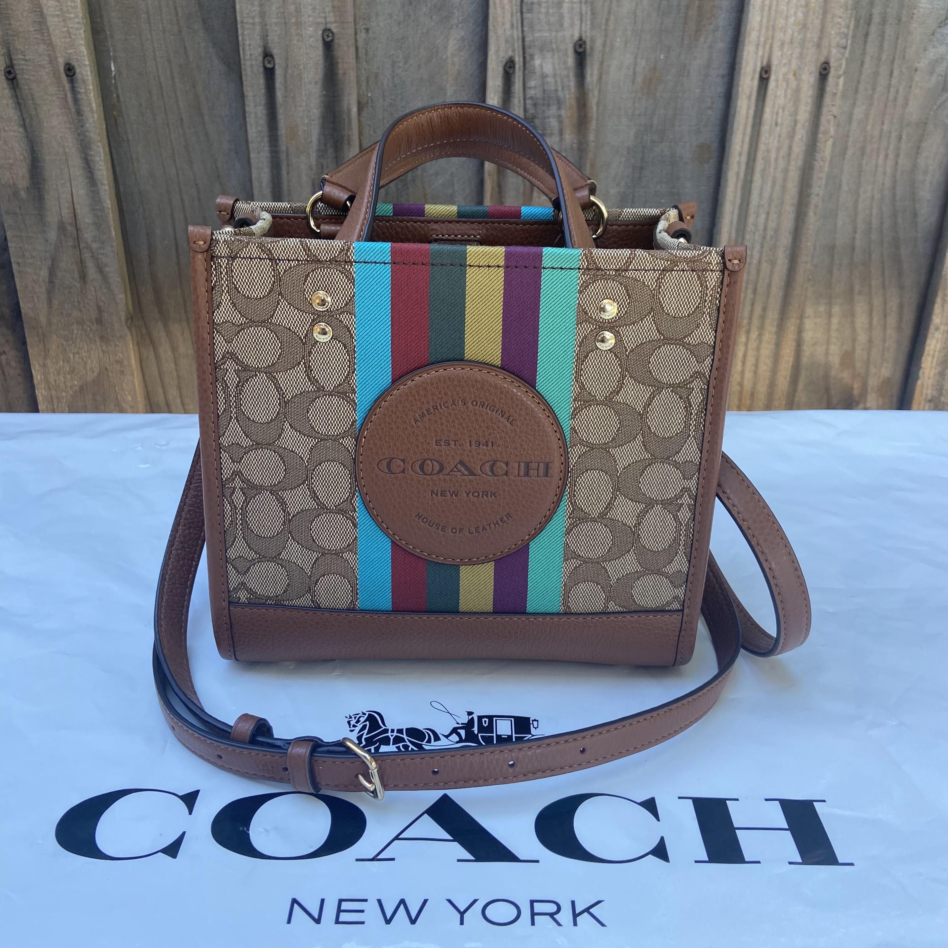 Dempsey Tote 22 In Signature Jacquard With Coach Patch