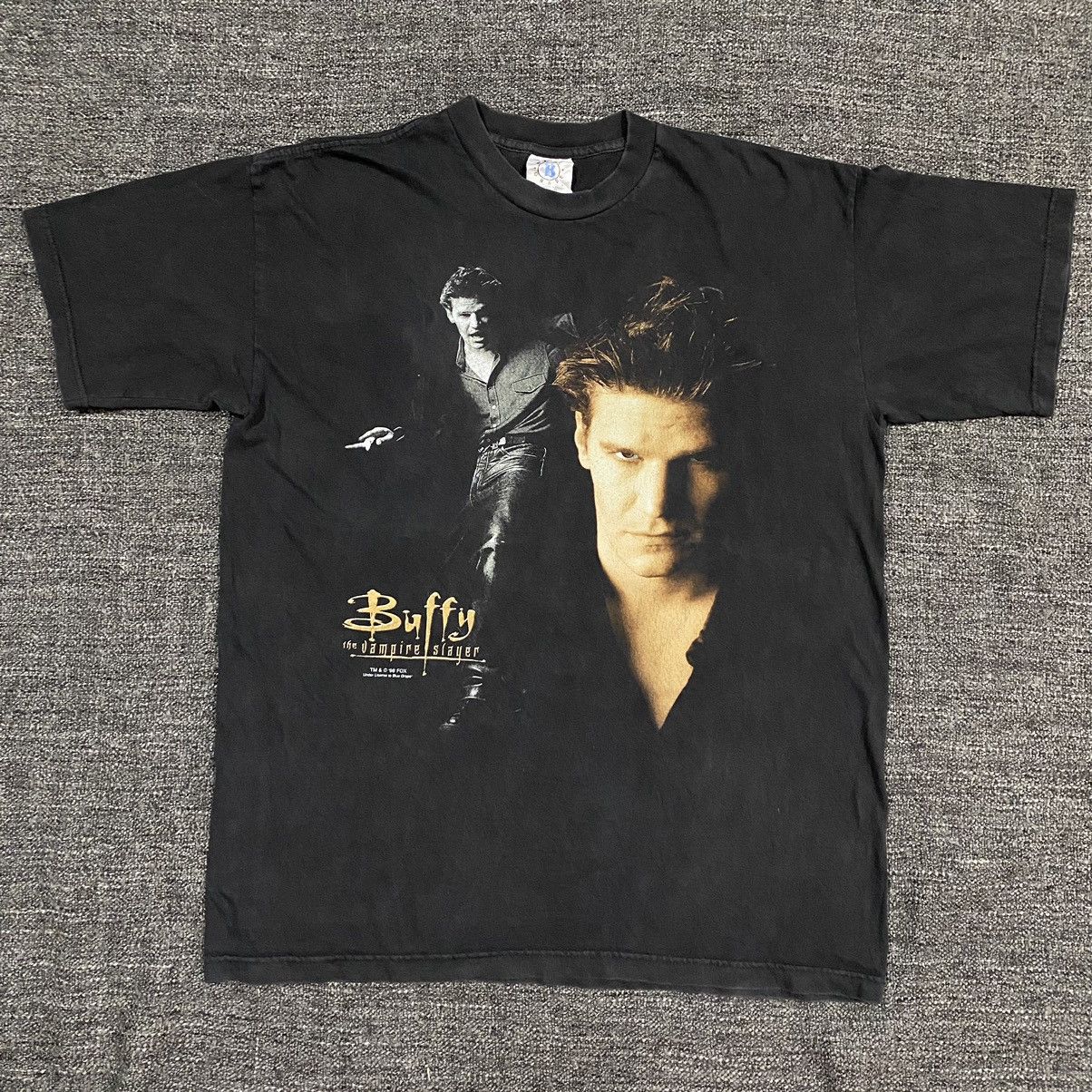 image of Movie x Series Vintage 90's Buffy The Vampire Slayer T-Shirt in Faded Black, Men's (Size Large)