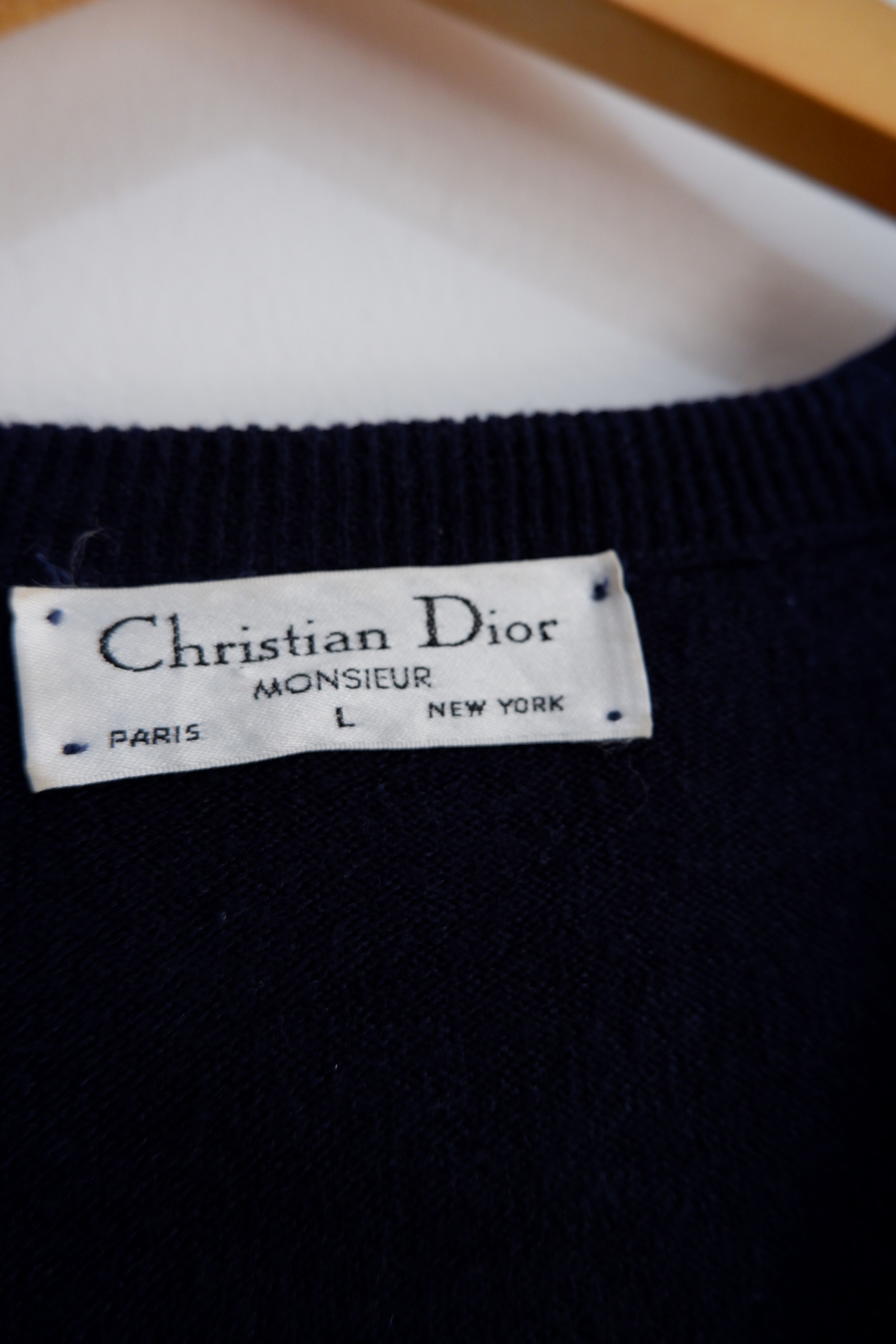Christian Dior Monsieur Vintage Christian Dior Monsieur Wool Knitwear Vneck Size US L / EU 52-54 / 3 - 4 Thumbnail