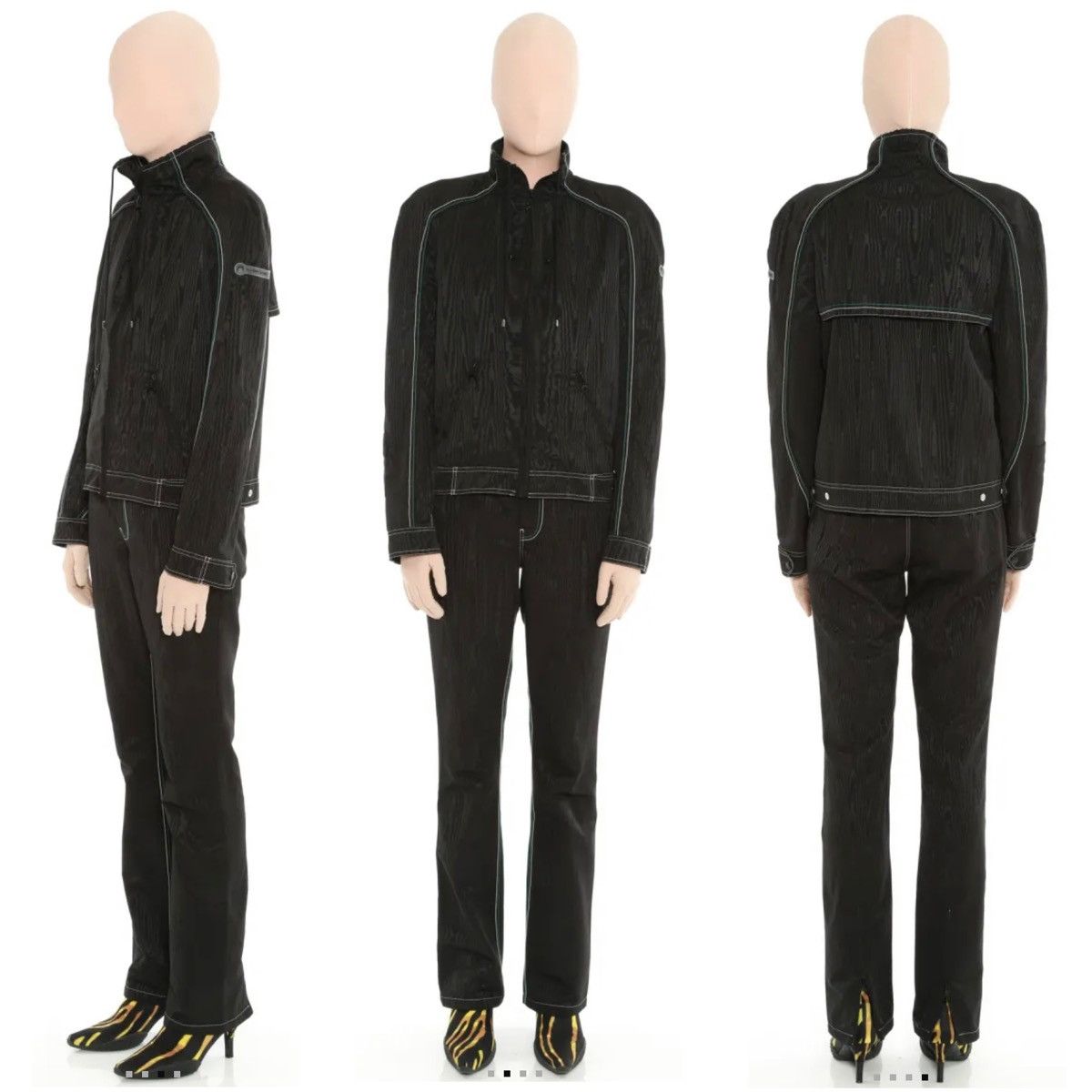 Marine Serre 2022 MARINE SERRE BOXY MOIRE JACKET UNISEX - BLACK Size US M / EU 48-50 / 2 - 8 Thumbnail