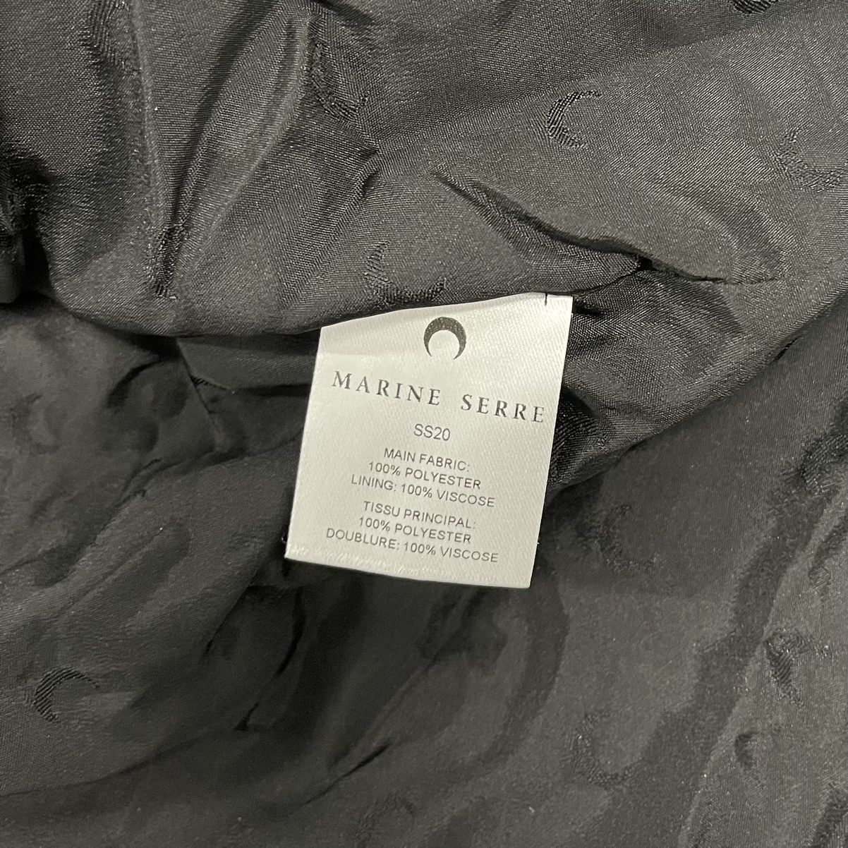 Marine Serre 2022 MARINE SERRE BOXY MOIRE JACKET UNISEX - BLACK Size US M / EU 48-50 / 2 - 6 Thumbnail