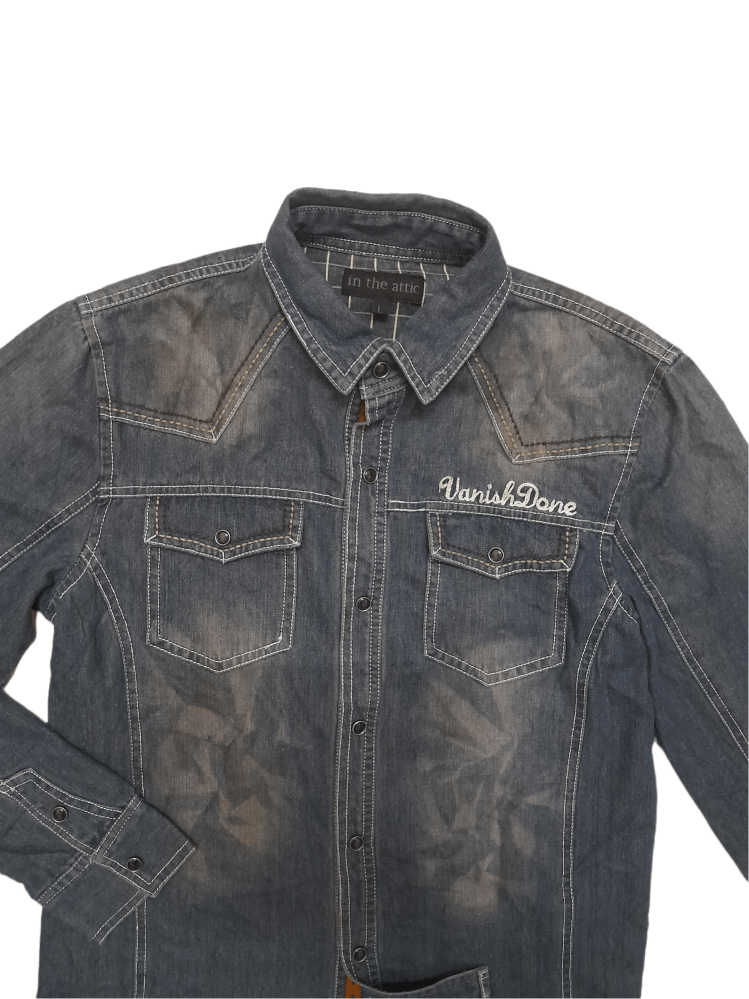 In The Attic In the Attic Western Denim Shirt (E269) Size US L / EU 52-54 / 3 - 3 Thumbnail