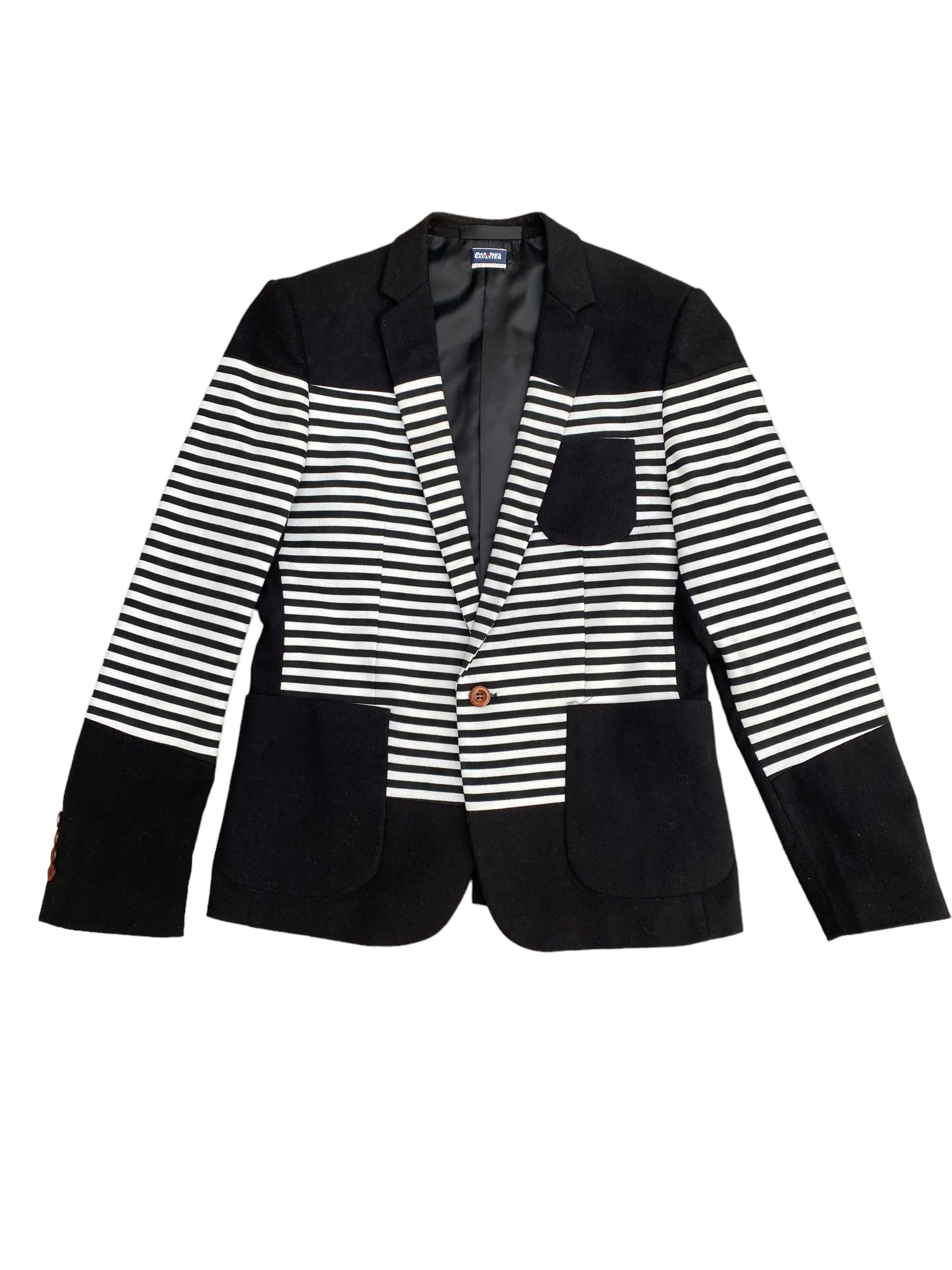 Navy White Striped Blazer Jacket