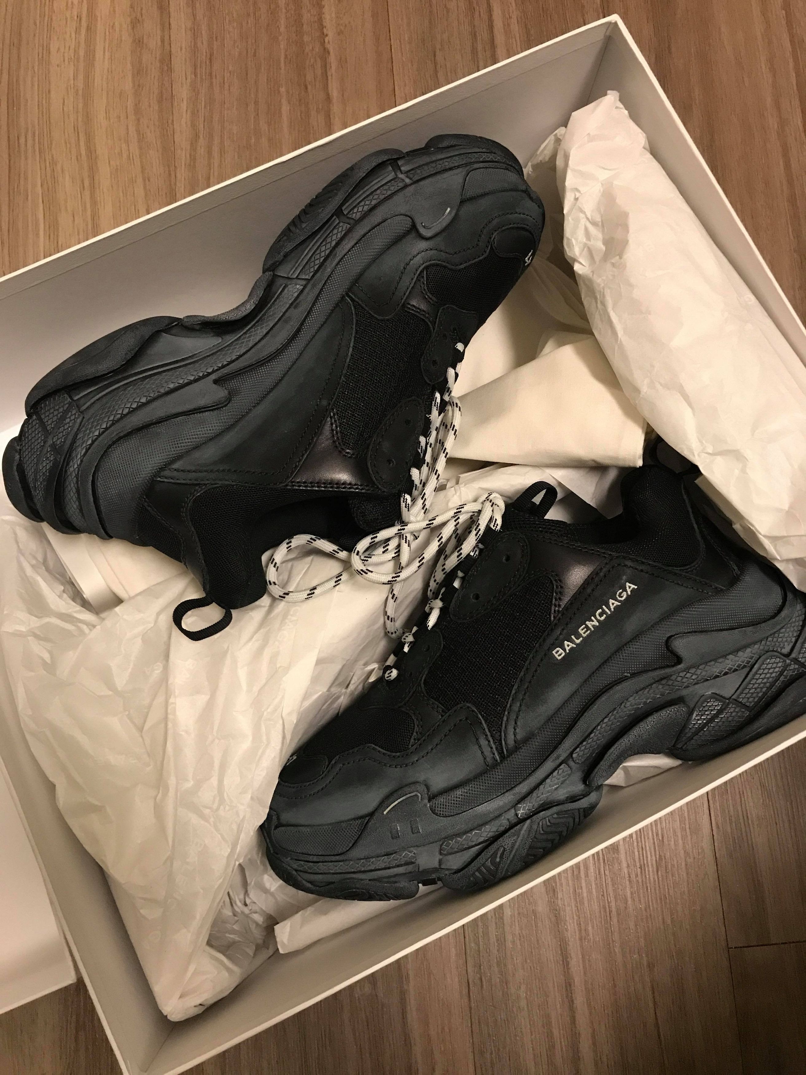 Balenciaga Triple S Distressed Black Grailed