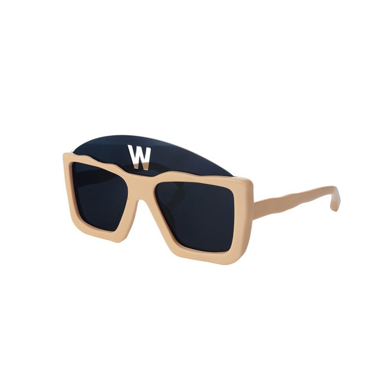 Linda Farrow × Walter Van Beirendonck Walter Van Beirendonck Cream Acetate Square Sunglasses Size ONE SIZE - 2 Thumbnail