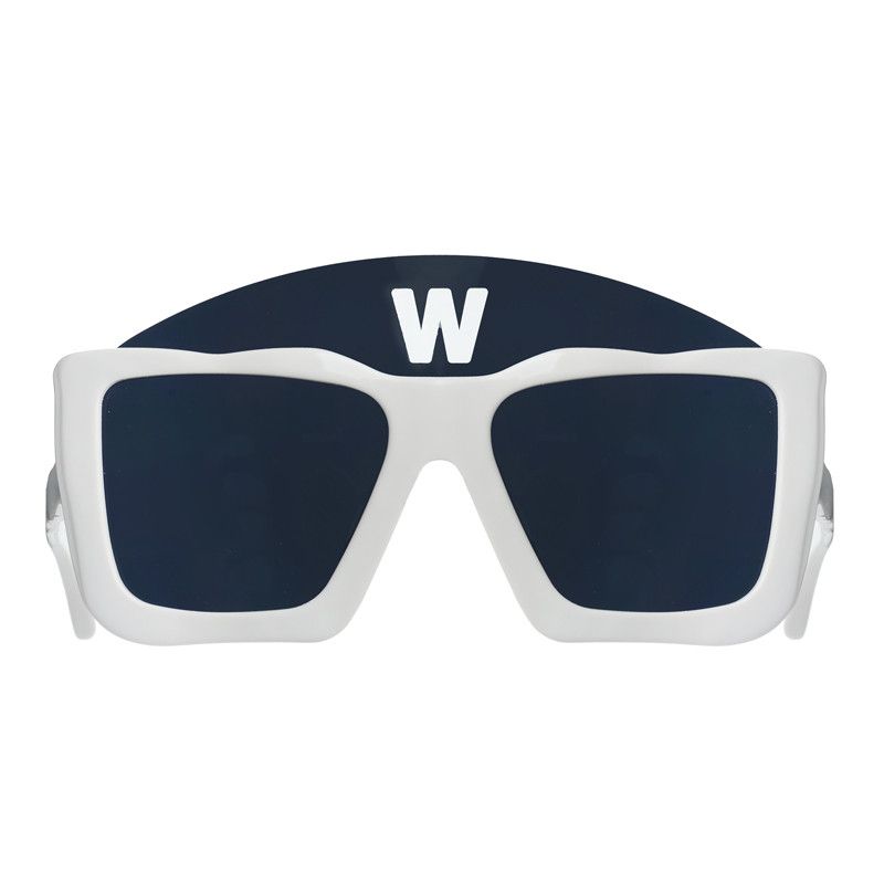 image of Archival Clothing x Linda Farrow Walter Van Beirendonck White Acetate Square Sunglasses, Men's