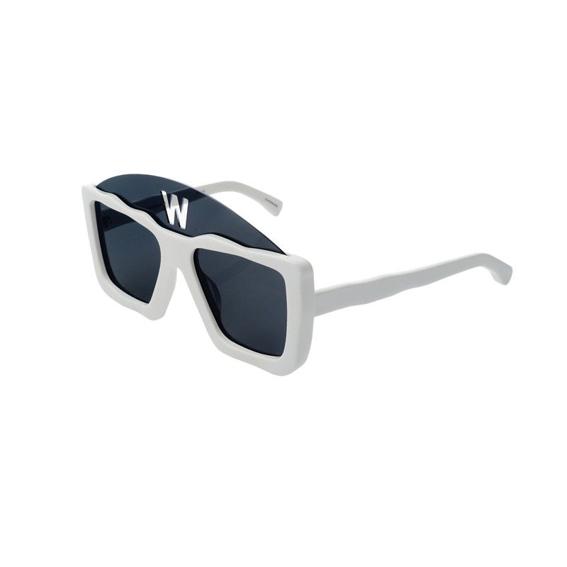 Linda Farrow × Walter Van Beirendonck Walter Van Beirendonck White Acetate Square Sunglasses Size ONE SIZE - 2 Thumbnail
