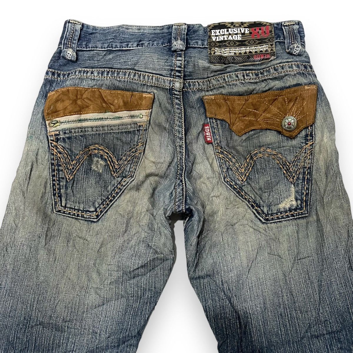 Edwin × Japanese Brand 🇯🇵 EXCLUSIVE VINTAGE EDWIN DISTRESSED DENIM PANTS Size US 28 / EU 44 - 5 Thumbnail