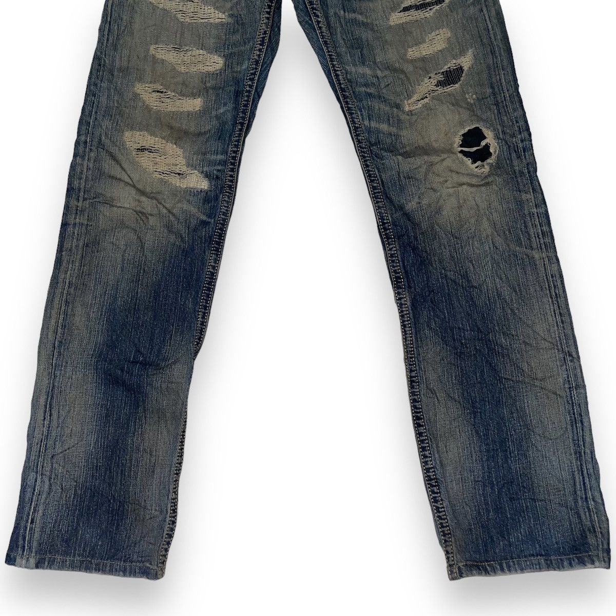 Edwin × Japanese Brand 🇯🇵 EXCLUSIVE VINTAGE EDWIN DISTRESSED DENIM PANTS Size US 28 / EU 44 - 4 Thumbnail