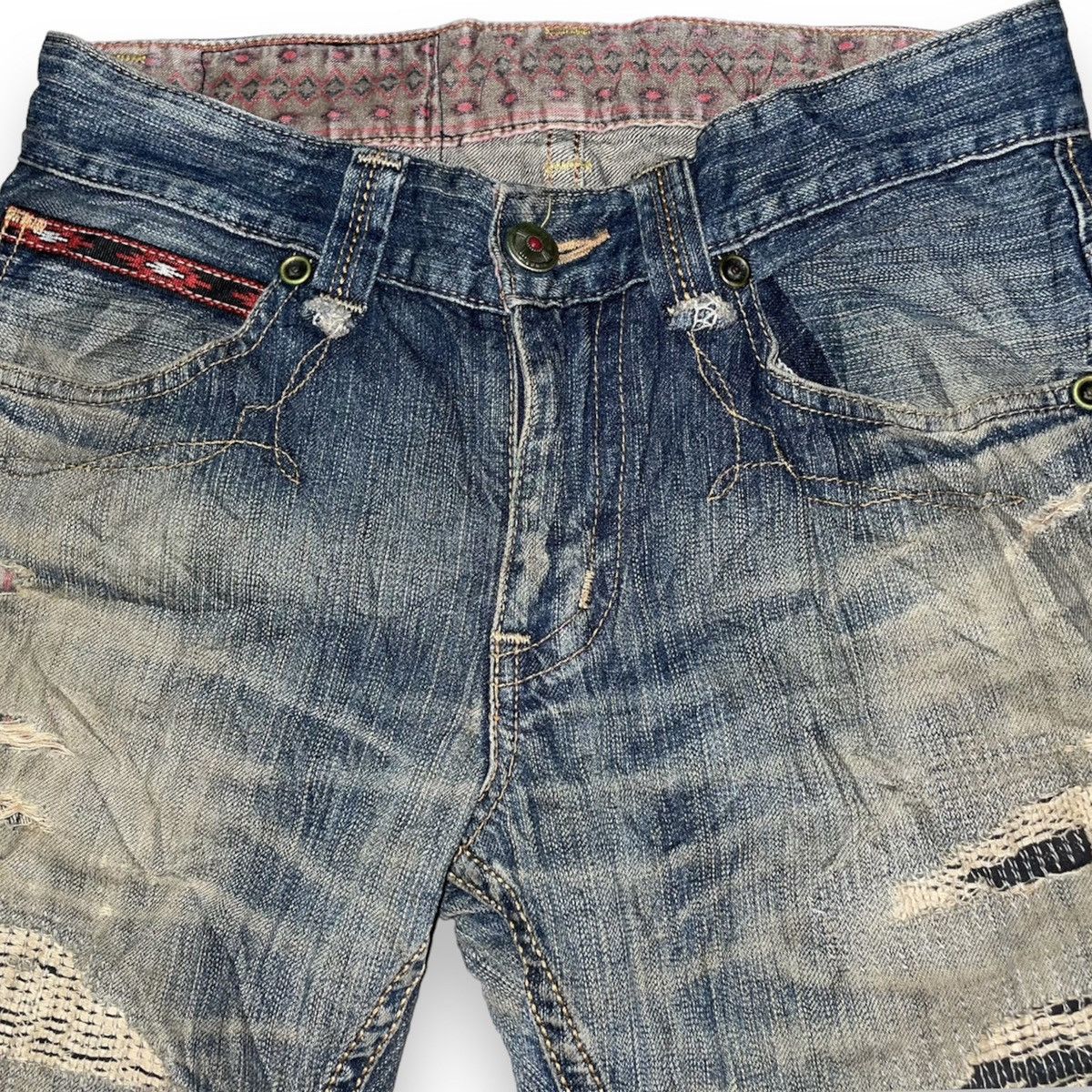 Edwin × Japanese Brand 🇯🇵 EXCLUSIVE VINTAGE EDWIN DISTRESSED DENIM PANTS Size US 28 / EU 44 - 7 Thumbnail