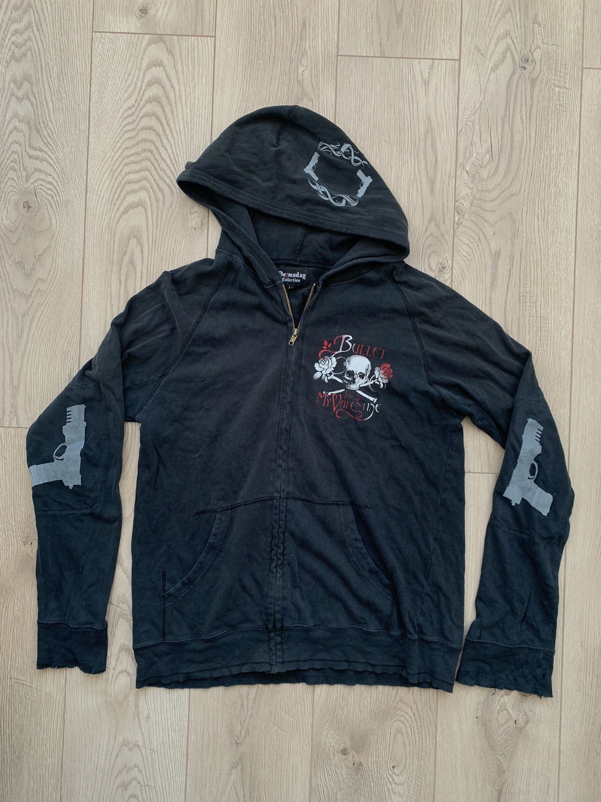 Band Tees × Vintage 2005 Bullet For my valentine guns zip hoodie