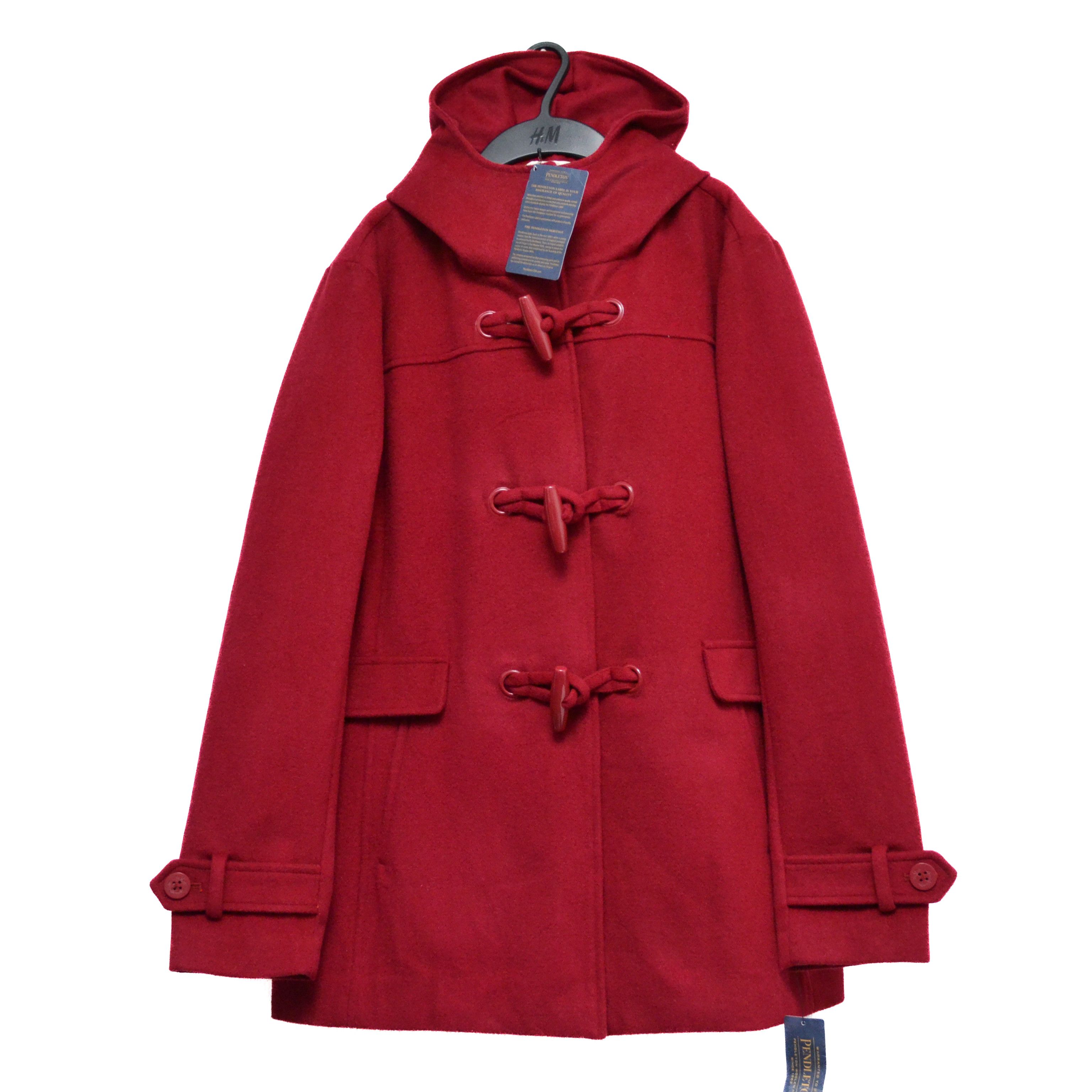Pendleton Wool Women's Red Duffle Coat Jacket