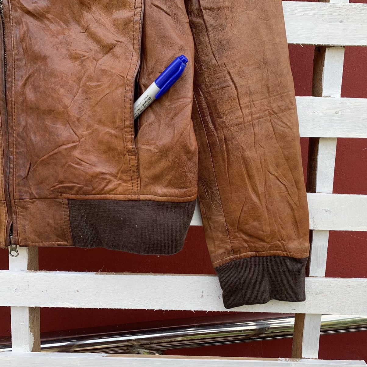 HARE HARE JAPAN SHEEPSKIN BROWN LEATHER BIKER JACKET Size US S / EU 44-46 / 1 - 7 Thumbnail