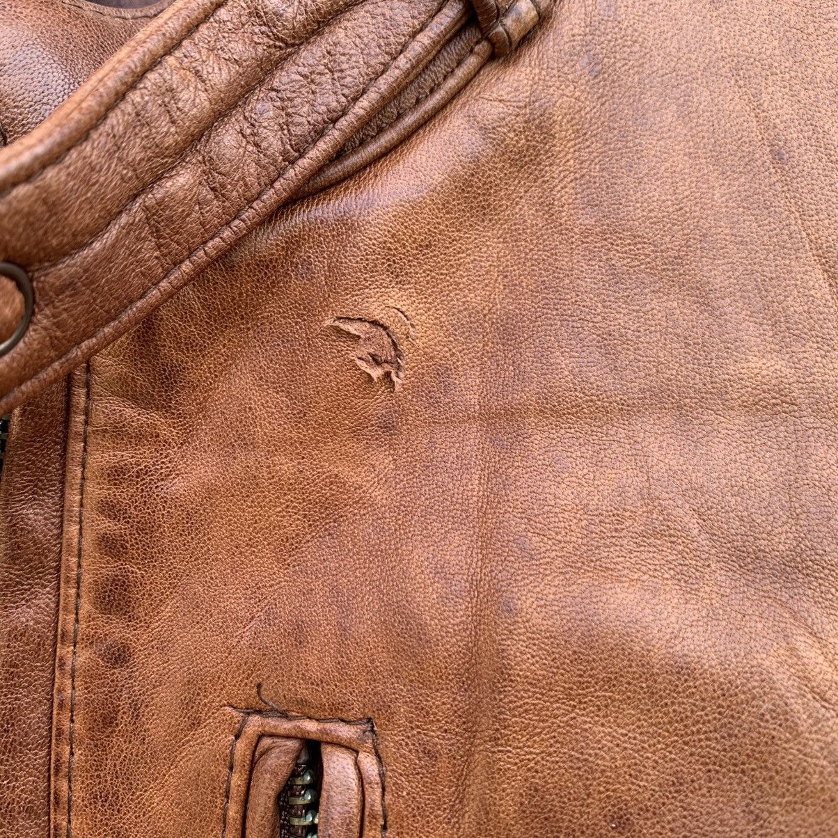 HARE HARE JAPAN SHEEPSKIN BROWN LEATHER BIKER JACKET Size US S / EU 44-46 / 1 - 9 Thumbnail