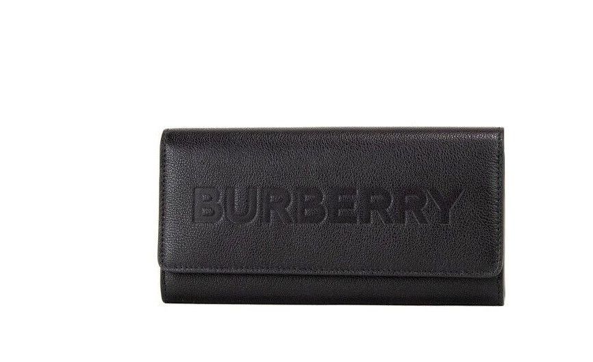 Burberry+Porter+Black+Grained+Leather+Branded+Logo+Embossed+Clutch